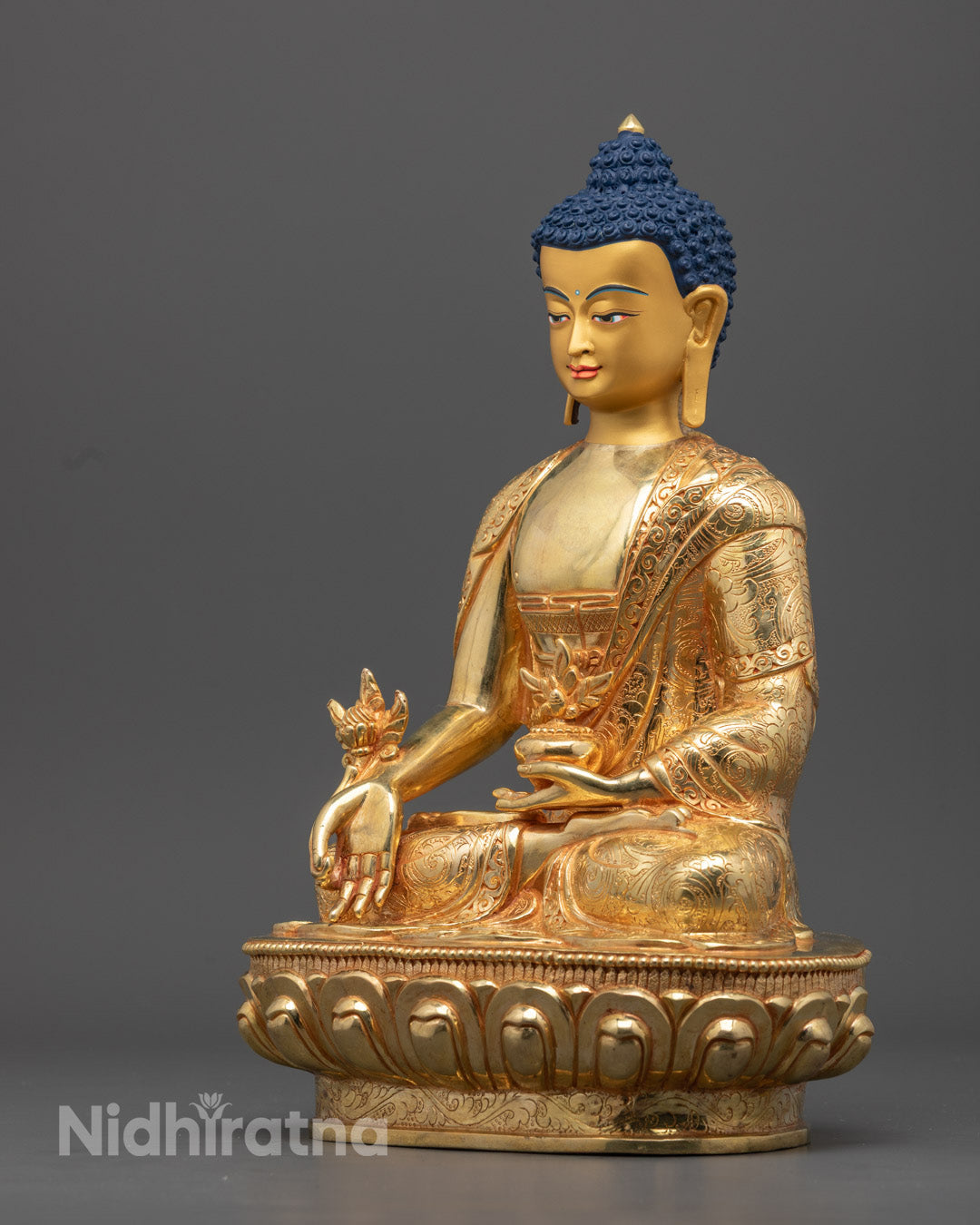 Medicine Buddha Statue | Handmade Copper Tibetan Deity
