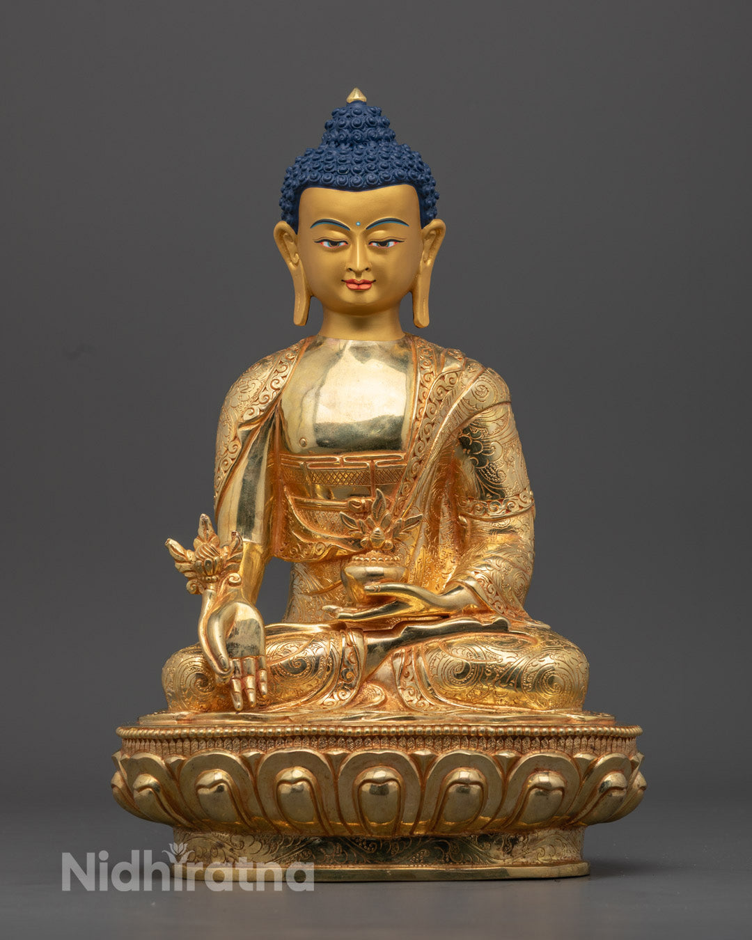 Medicine Buddha Statue | Handmade Copper Tibetan Deity