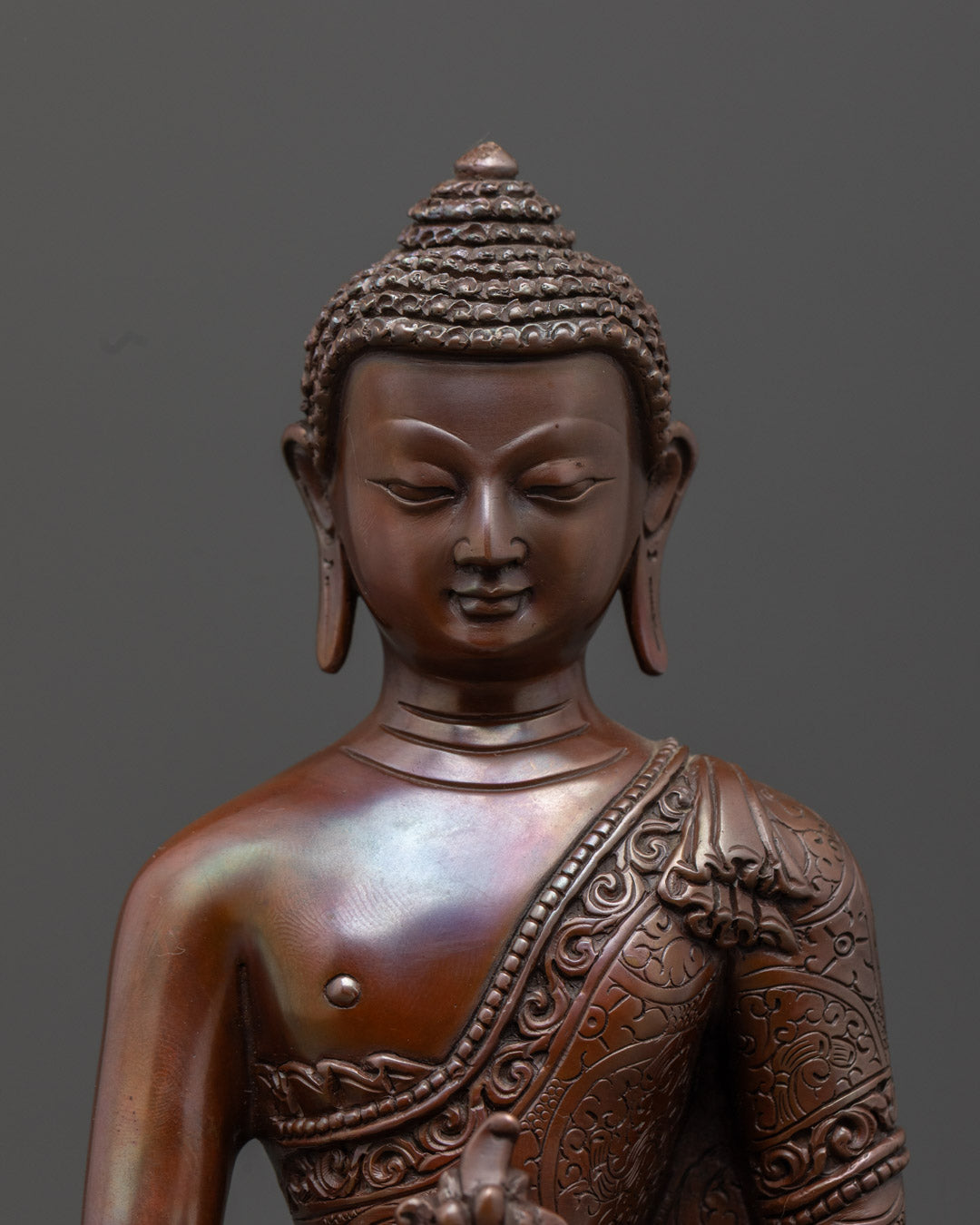 Oxidized Medicine Buddha Sculpture | Buddhist Meditation