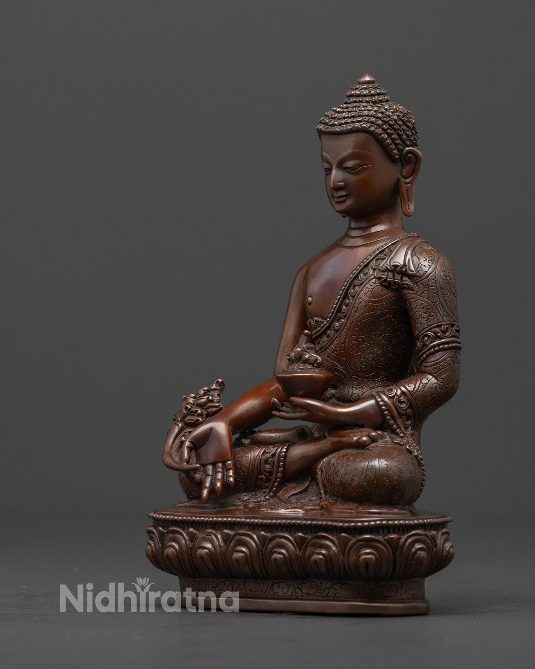 Oxidized Medicine Buddha Sculpture | Buddhist Meditation
