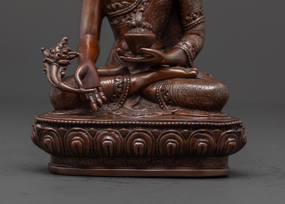 Oxidized Medicine Buddha Sculpture | Buddhist Meditation
