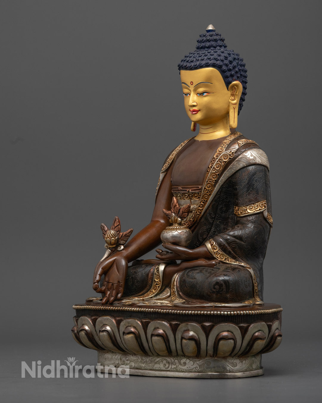 Medicine Buddha Statue | Handcrafted Tibetan Buddhist Sculpture
