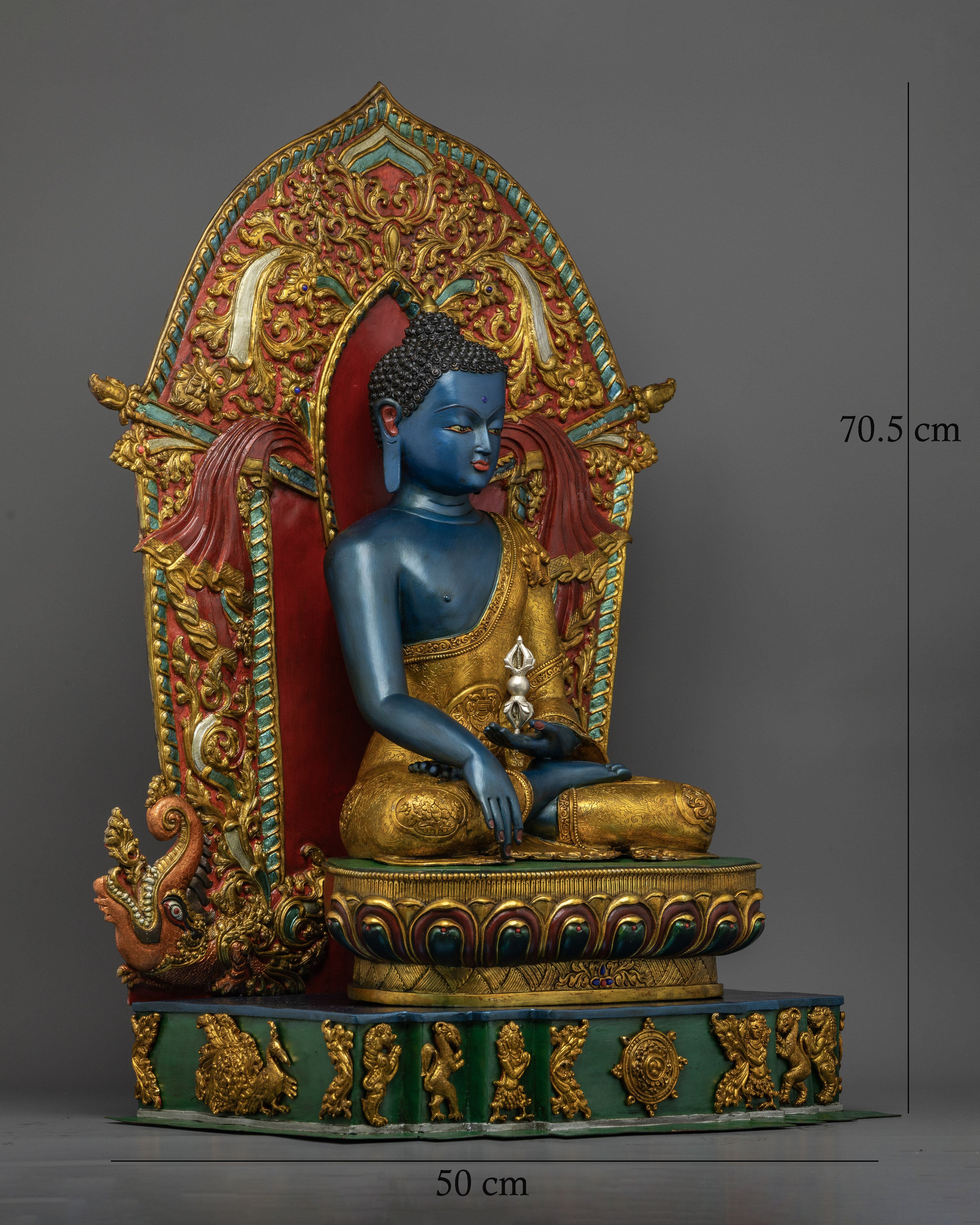 Regal Mitrugpa on Throne Statue | A Majestic Representation of Compassion