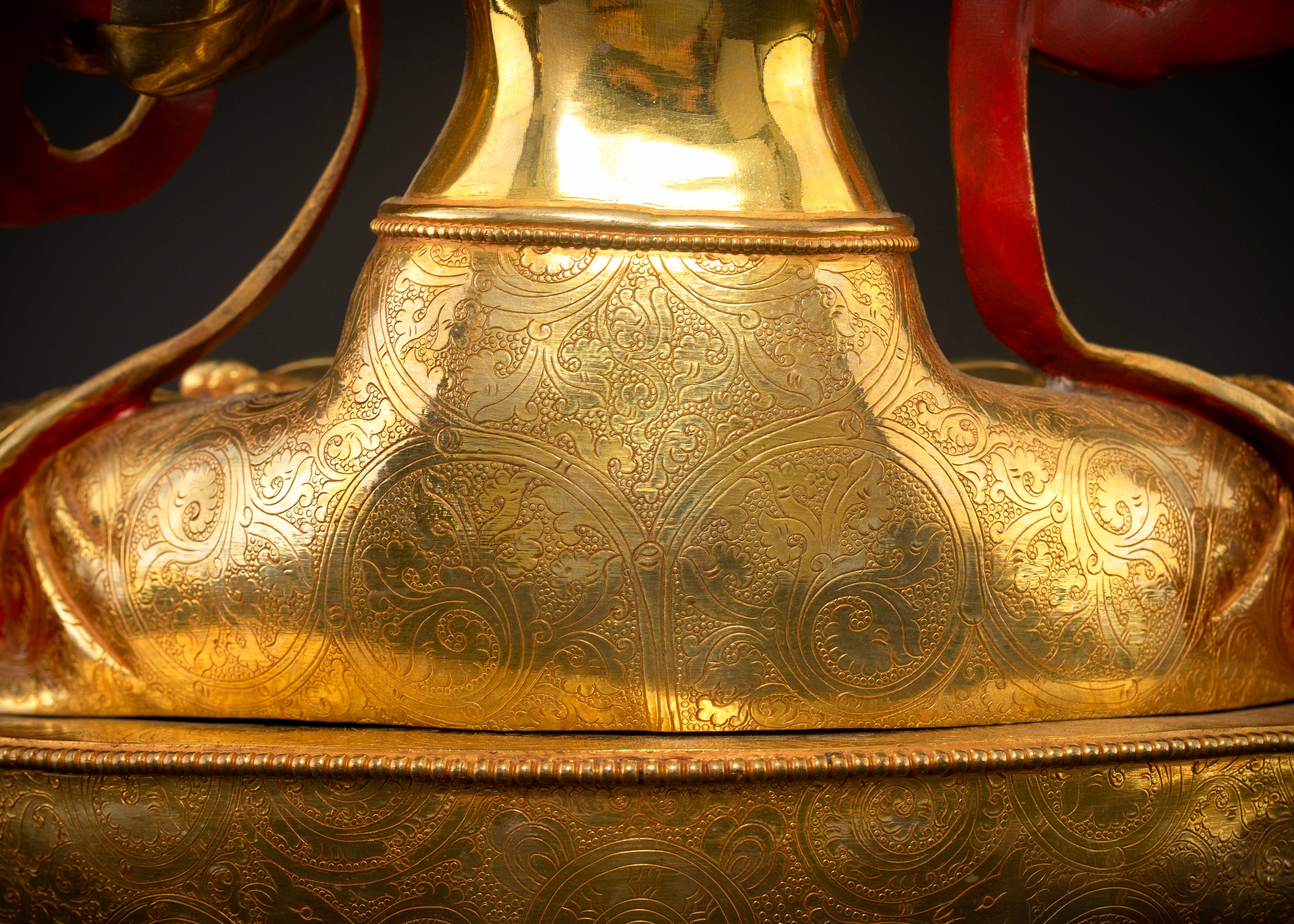Manjushri Bodhisattva Statue in Gold Glided