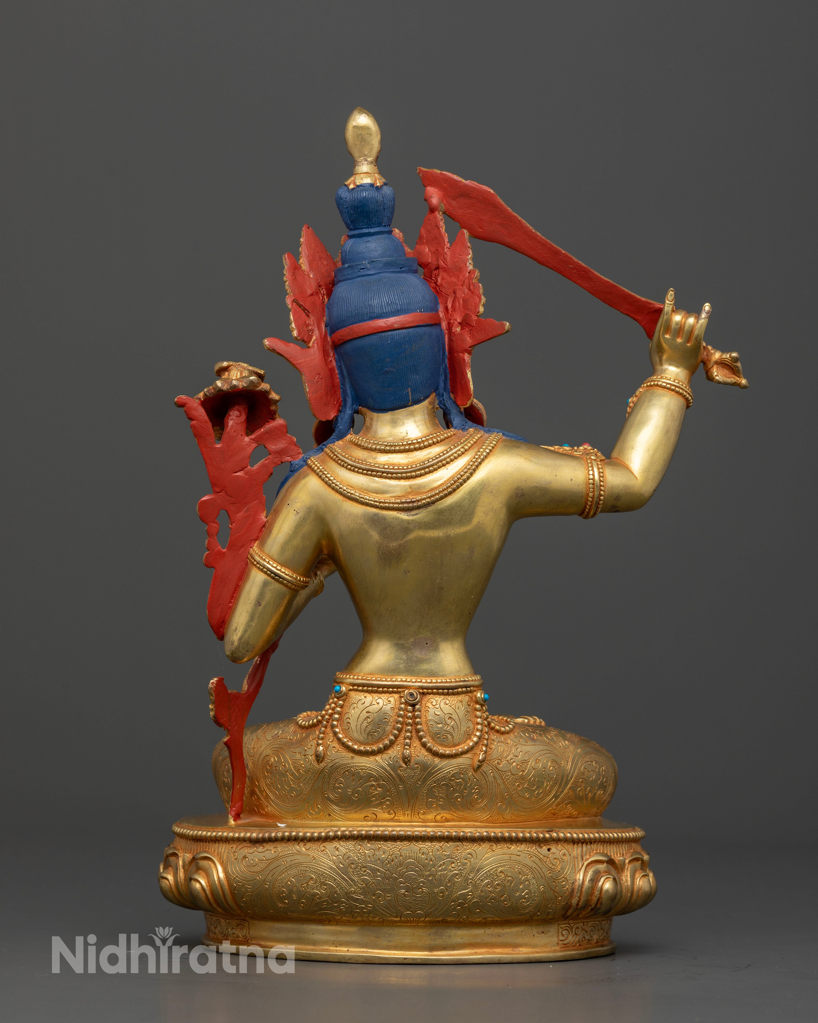Handcrafted Manjushri Bodhisattva Statue for Spiritual Awakening
