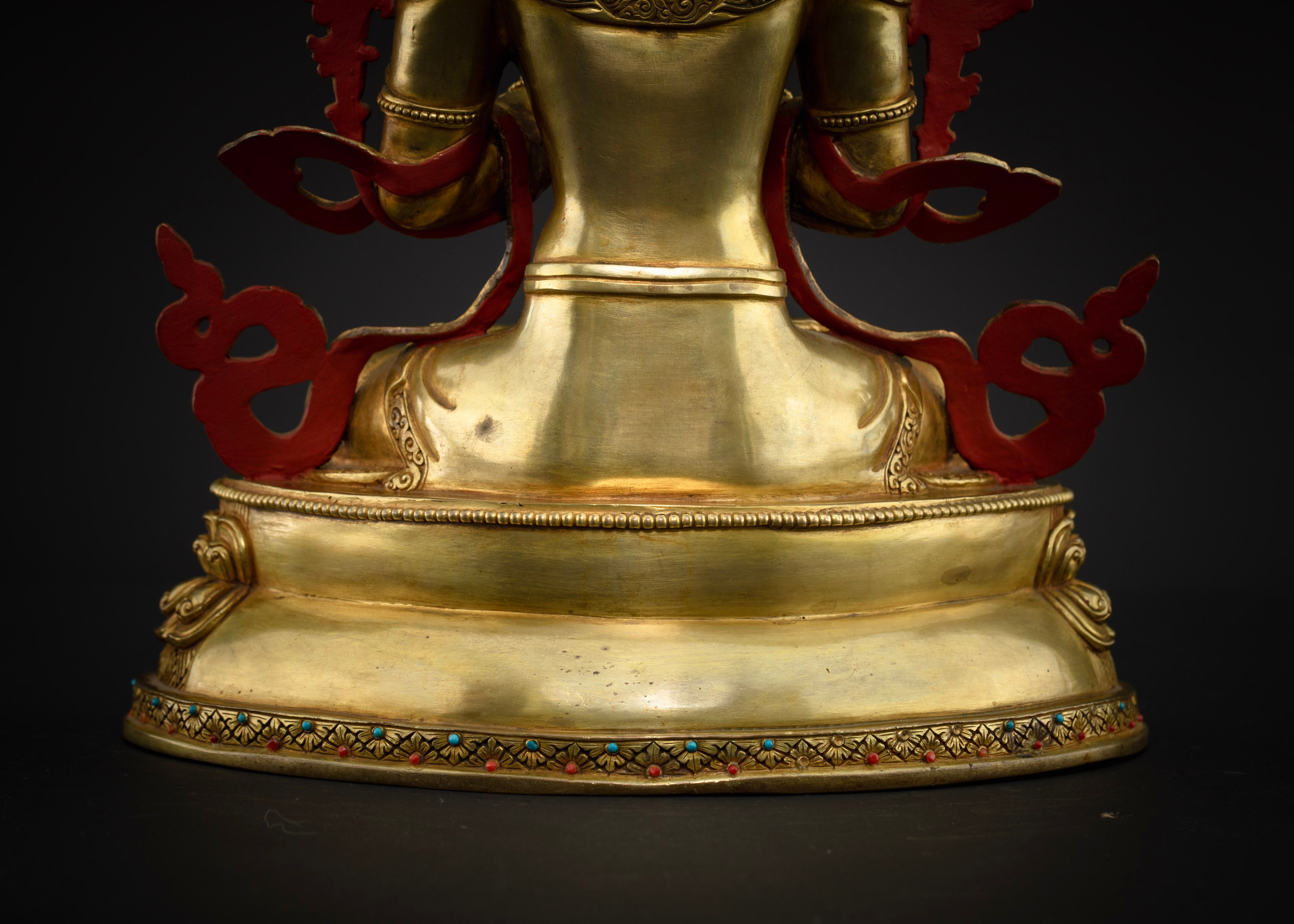 Manjushri Statue: Wisdom Buddha with Gold-Gilded Features
