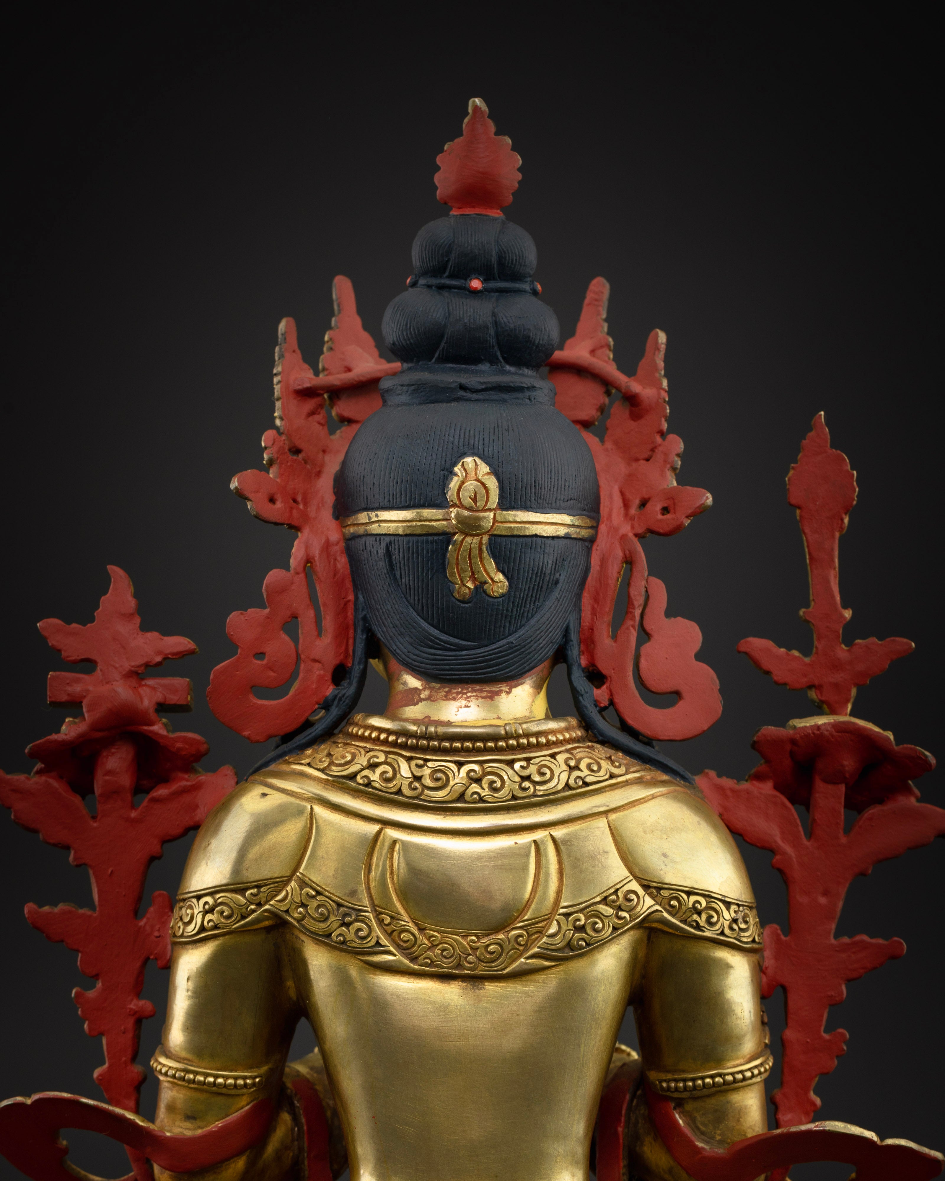 Manjushri Statue: Wisdom Buddha with Gold-Gilded Features