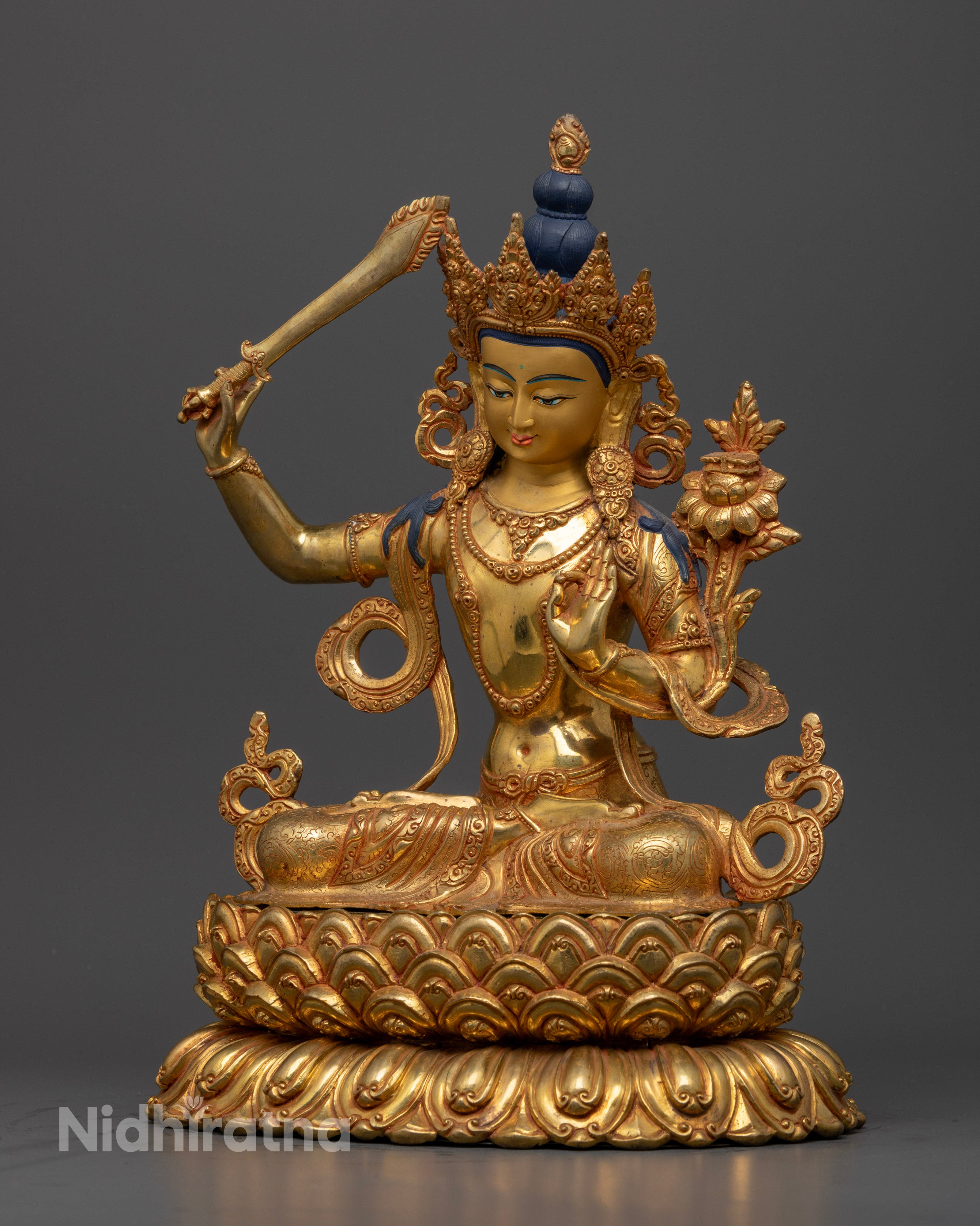 Manjushri Sculpture: The Bodhisattva of Wisdom and Insight
