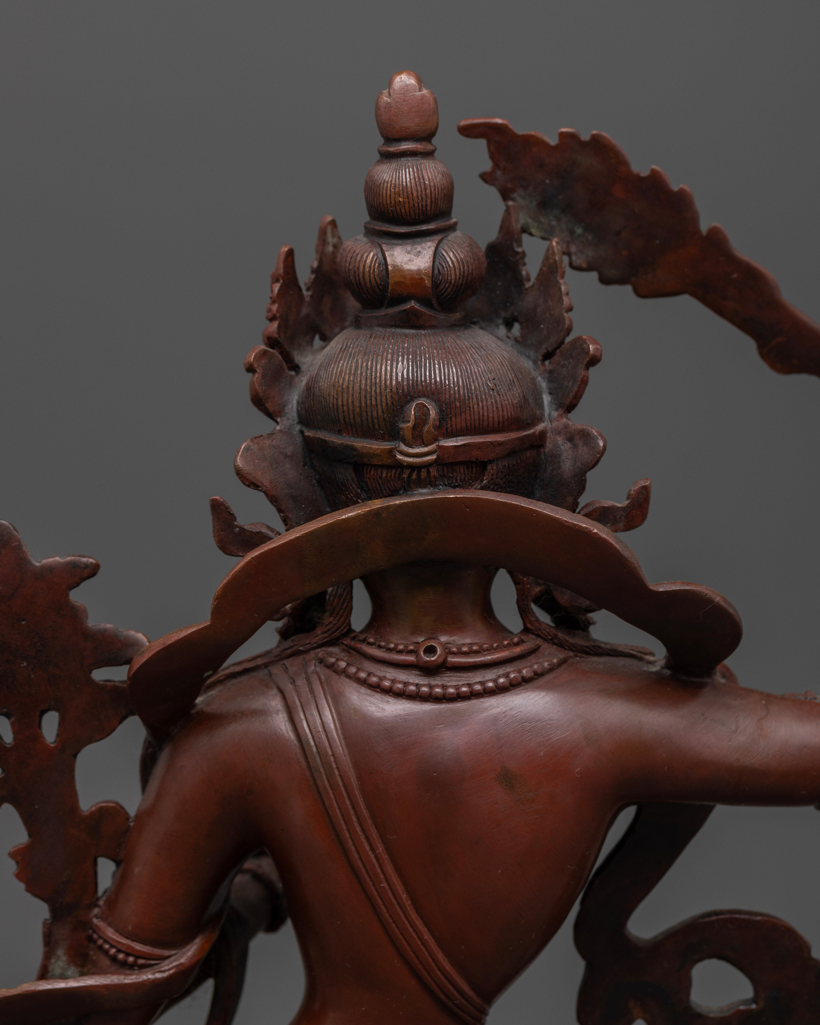 Oxidized Manjushri Statue: Symbols of Enlightened Wisdom