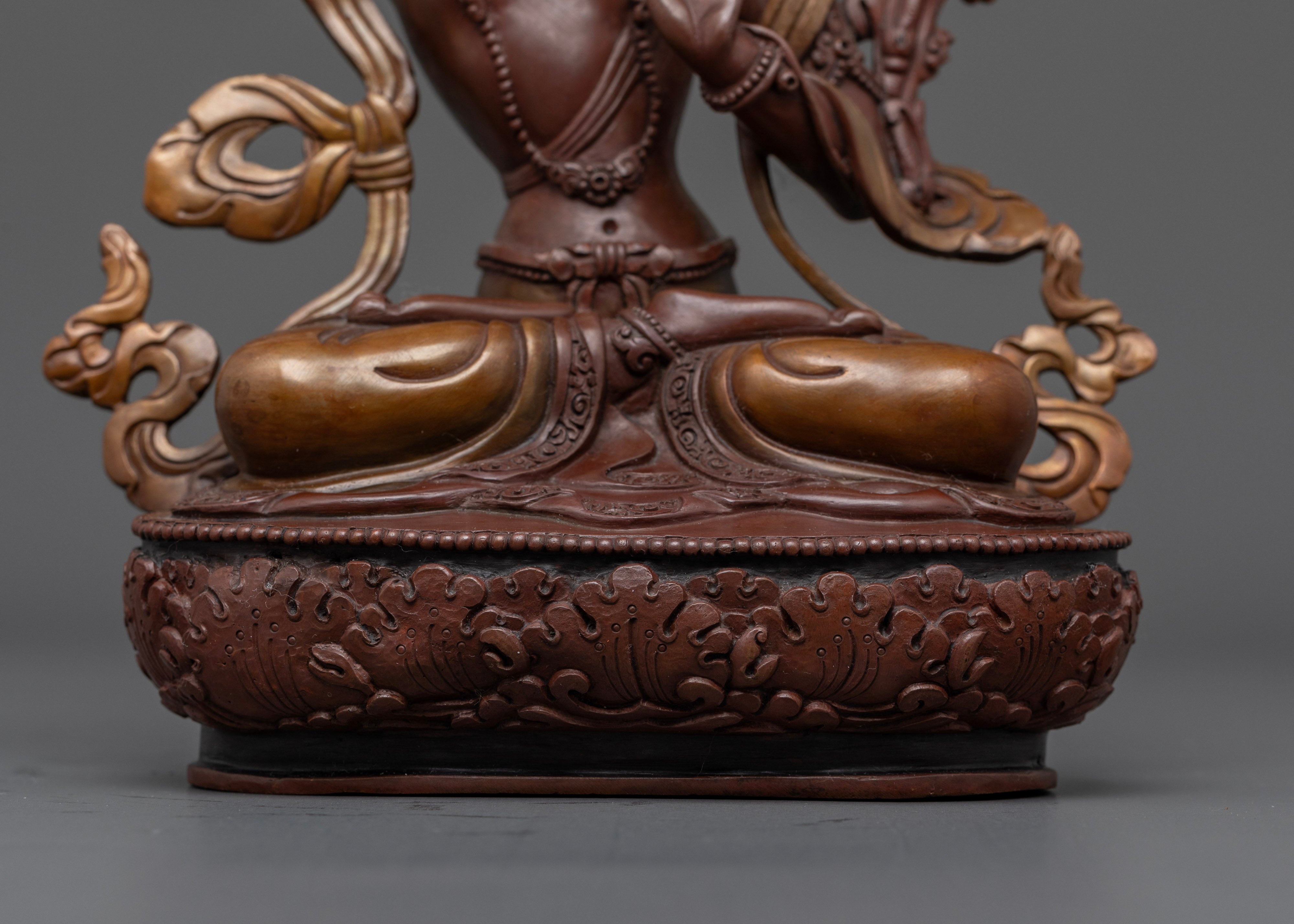Oxidized Manjushri Statue: Symbols of Enlightened Wisdom