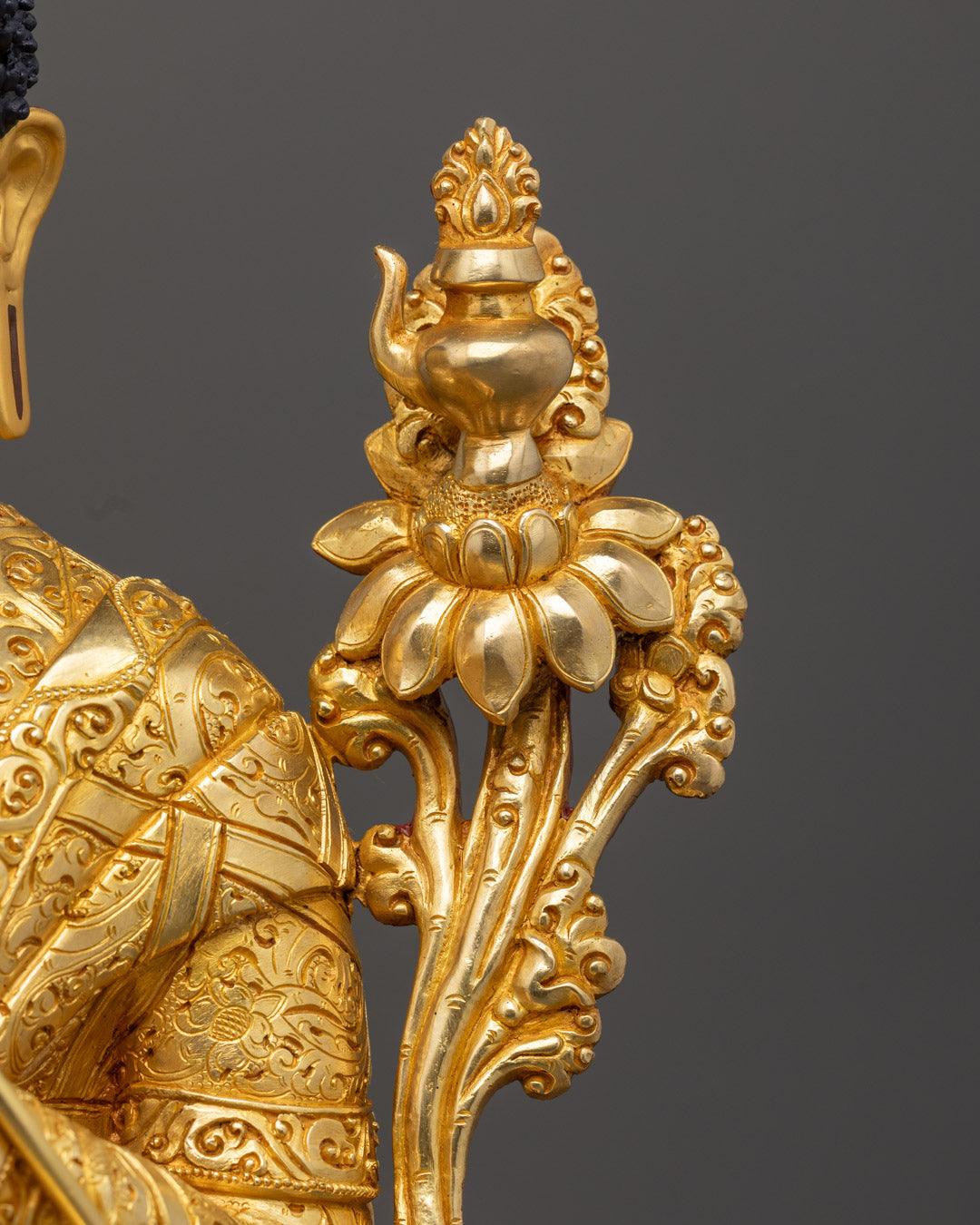 Maitreya Buddha Statue | Handcrafted Copper with Gold Overlay