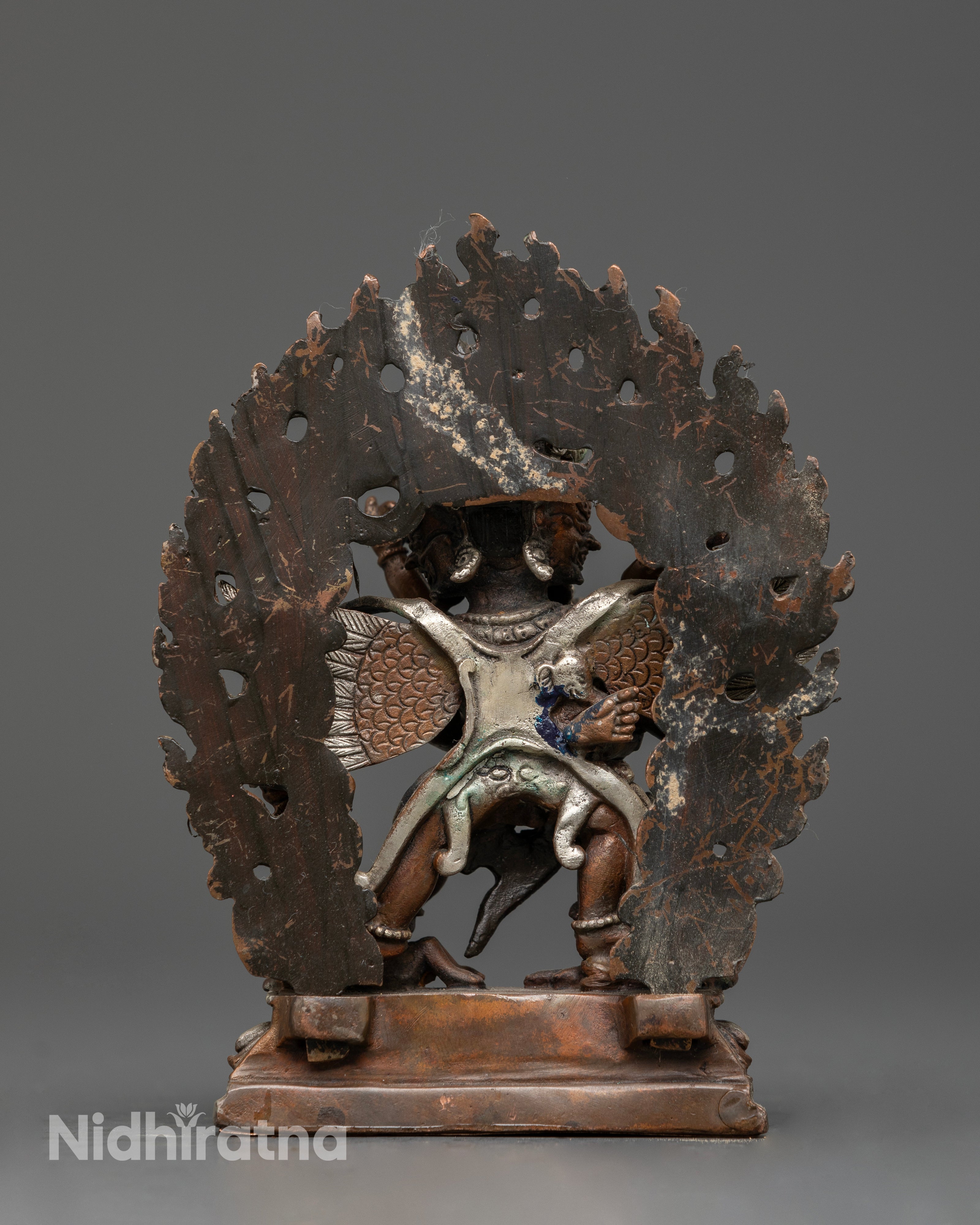 Vajrakilaya in Divine Silver and Oxidized Elegance