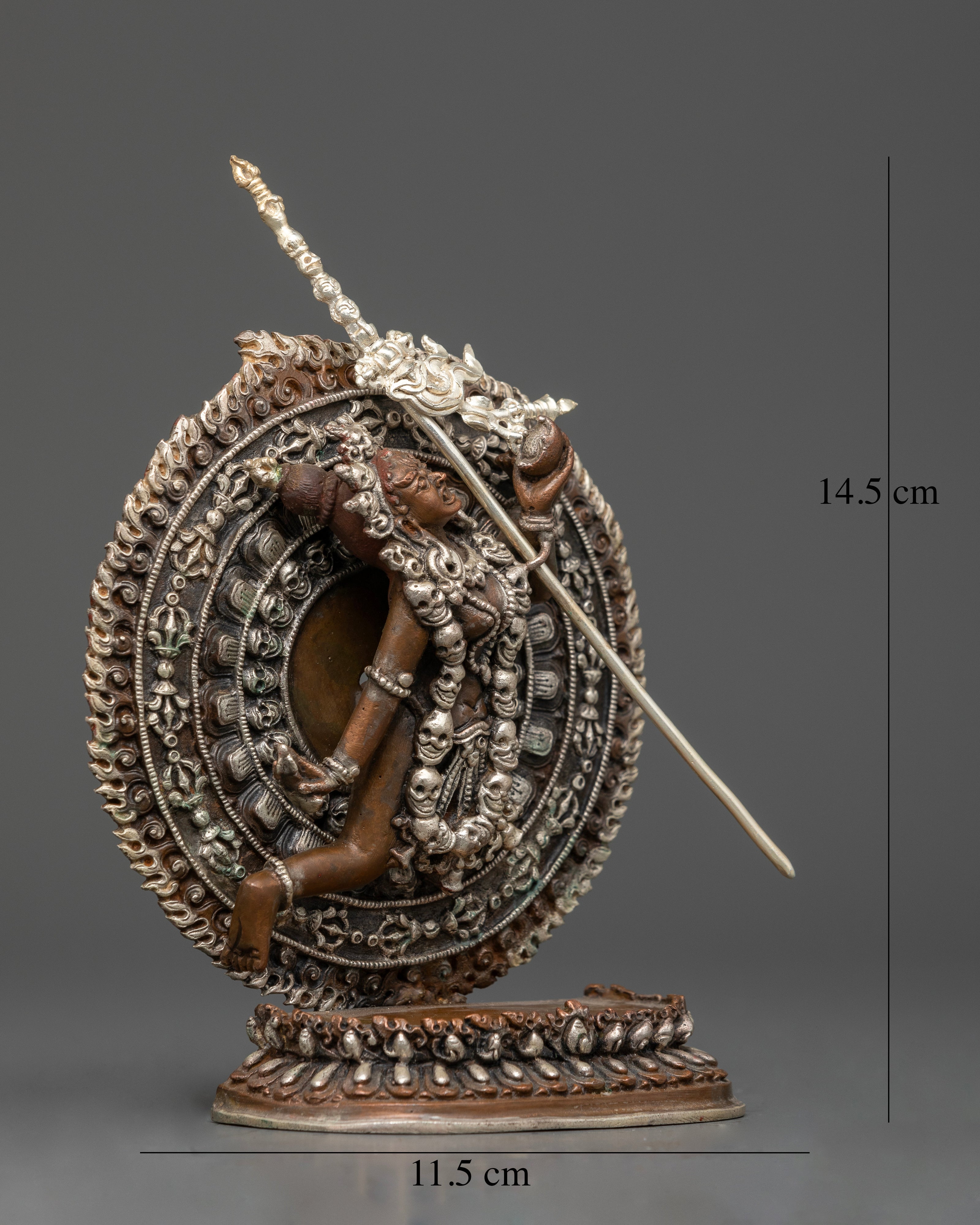 The Fierce Vajrayogini Altar in Oxidized Silver