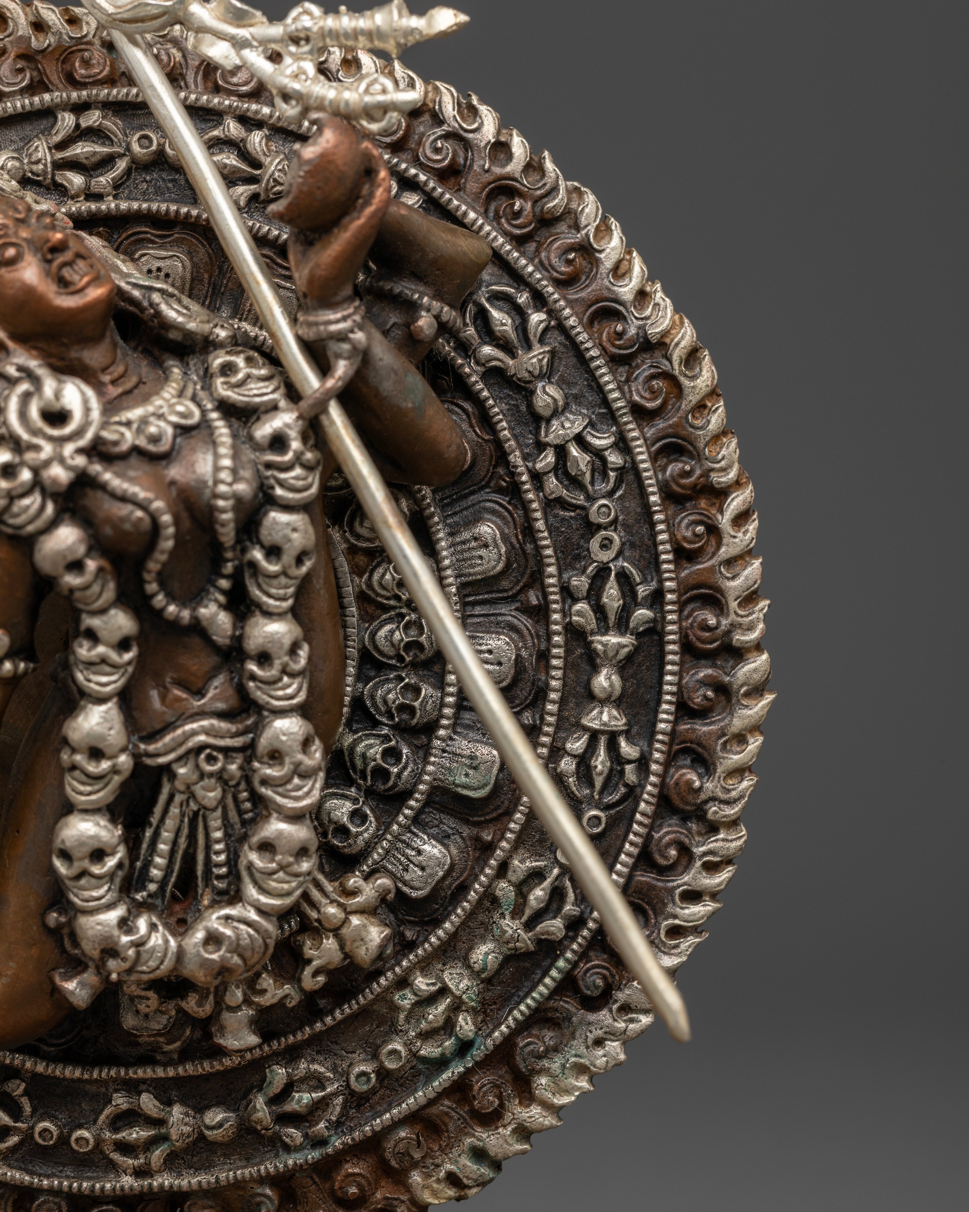 The Fierce Vajrayogini Altar in Oxidized Silver