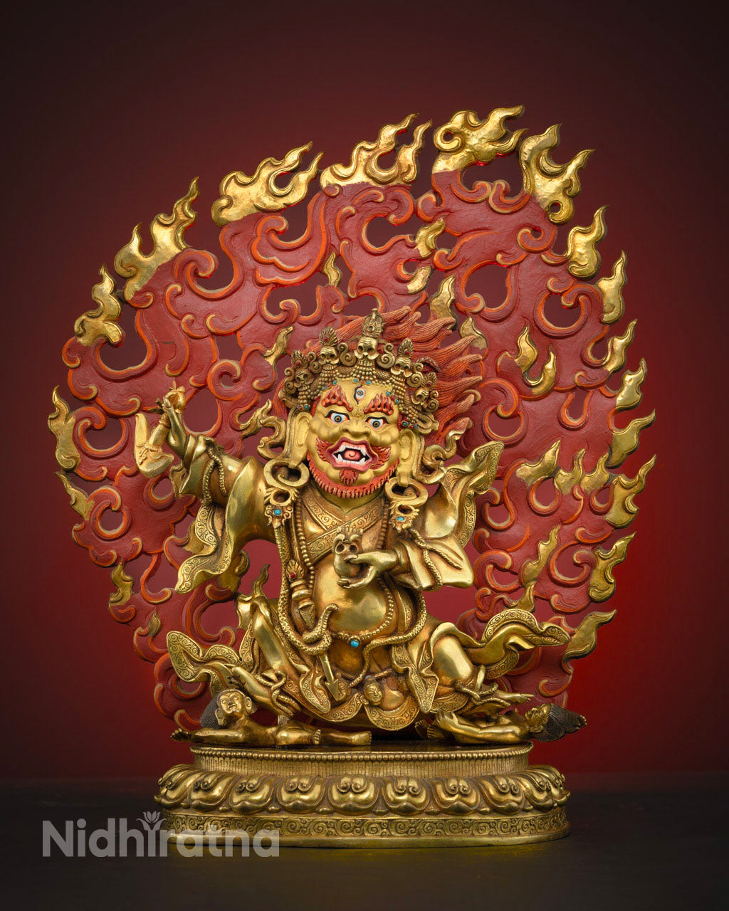 Mahakala statue collection featuring Tibetan Buddhist guardian deity figurines β fierce protector statues for temple altar and meditation space, handcrafted in Nepal