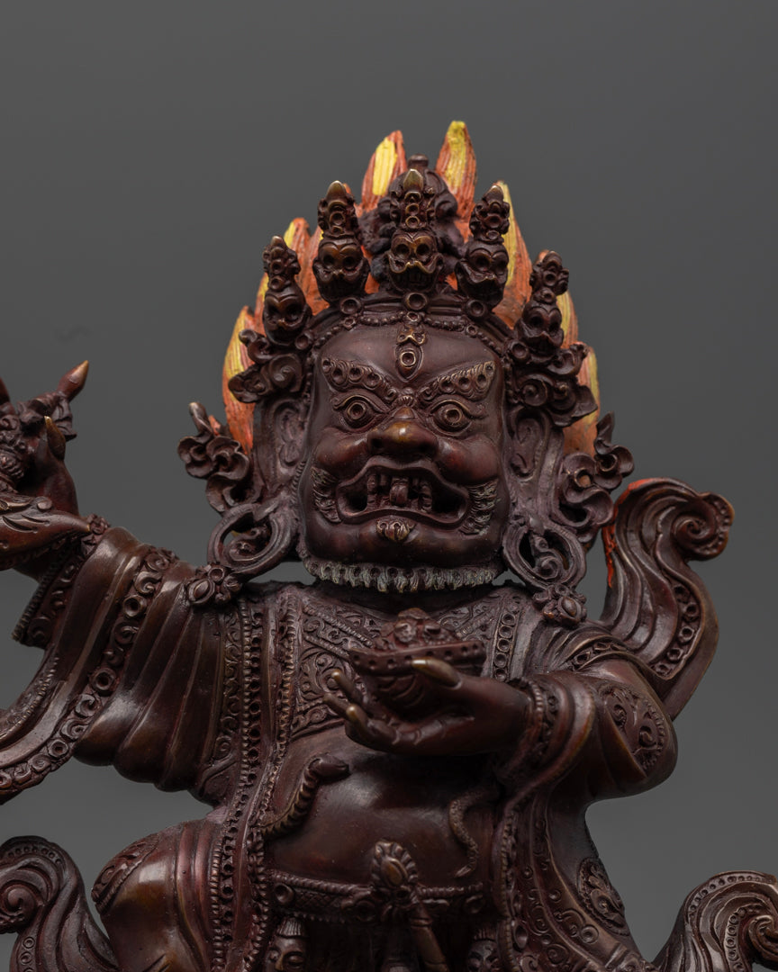 Mahakala Bernagchen Statue: The Black Cloaked Protector