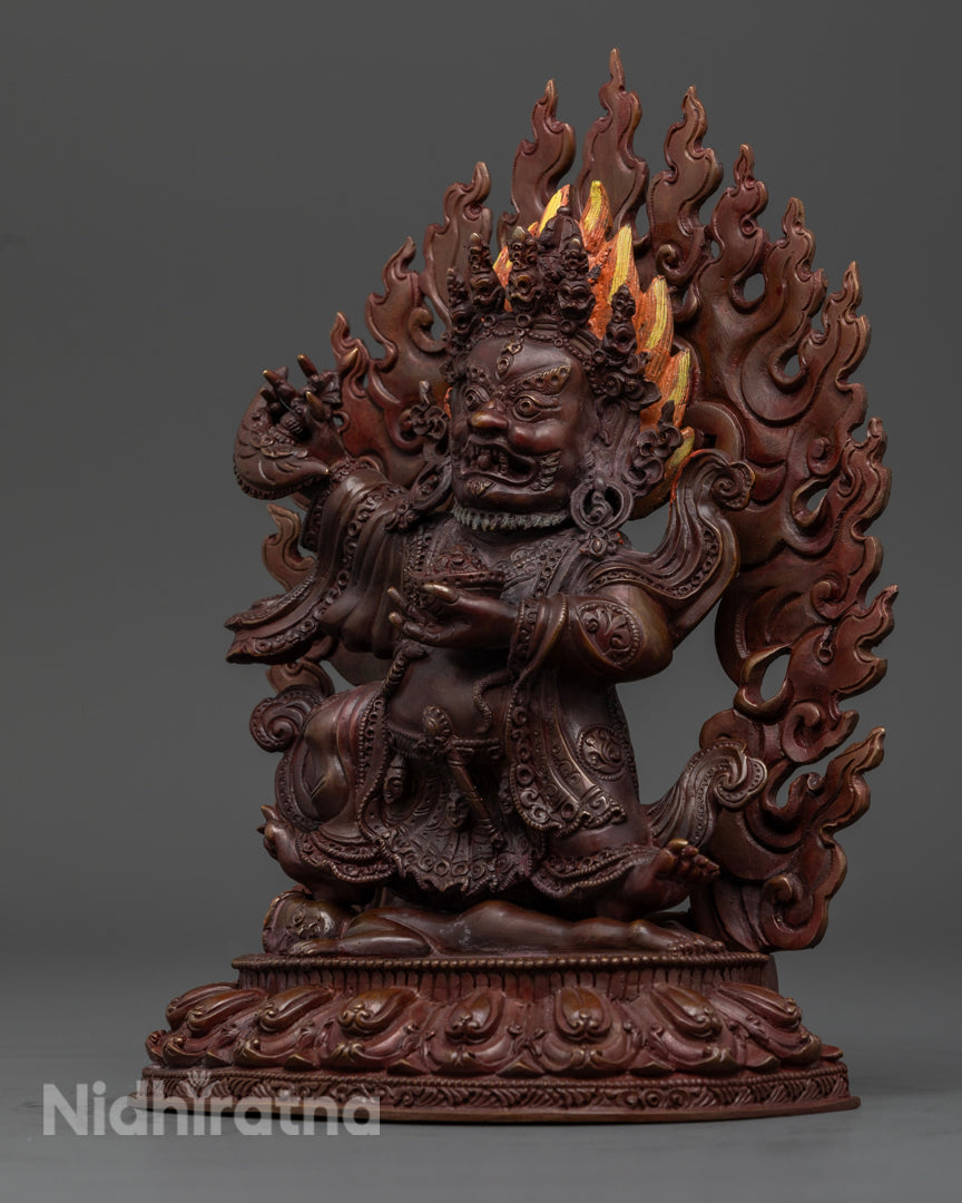 Mahakala Bernagchen Statue: The Black Cloaked Protector