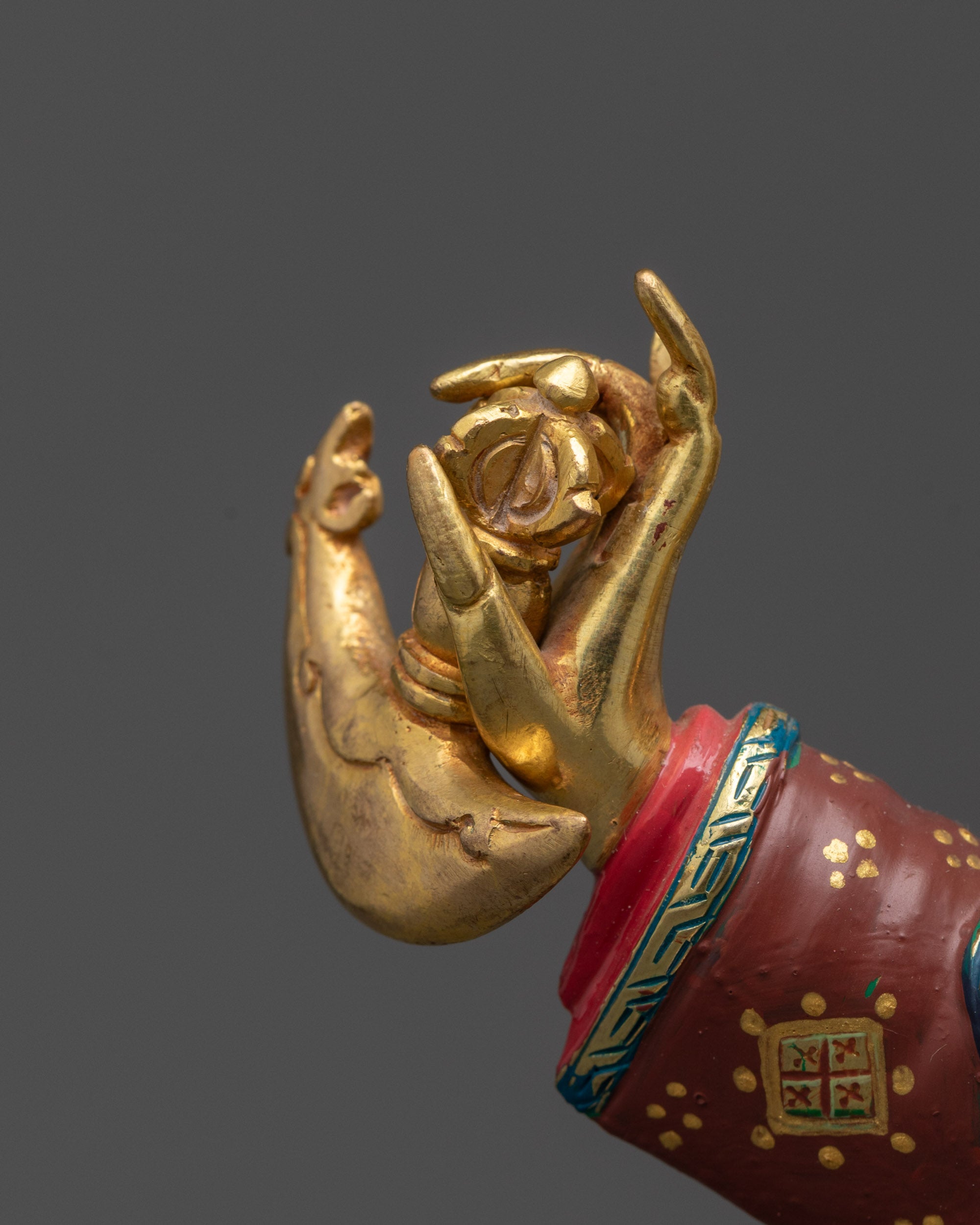 Tibetan Mahakala Bernagchen Statue with Crown and Flames