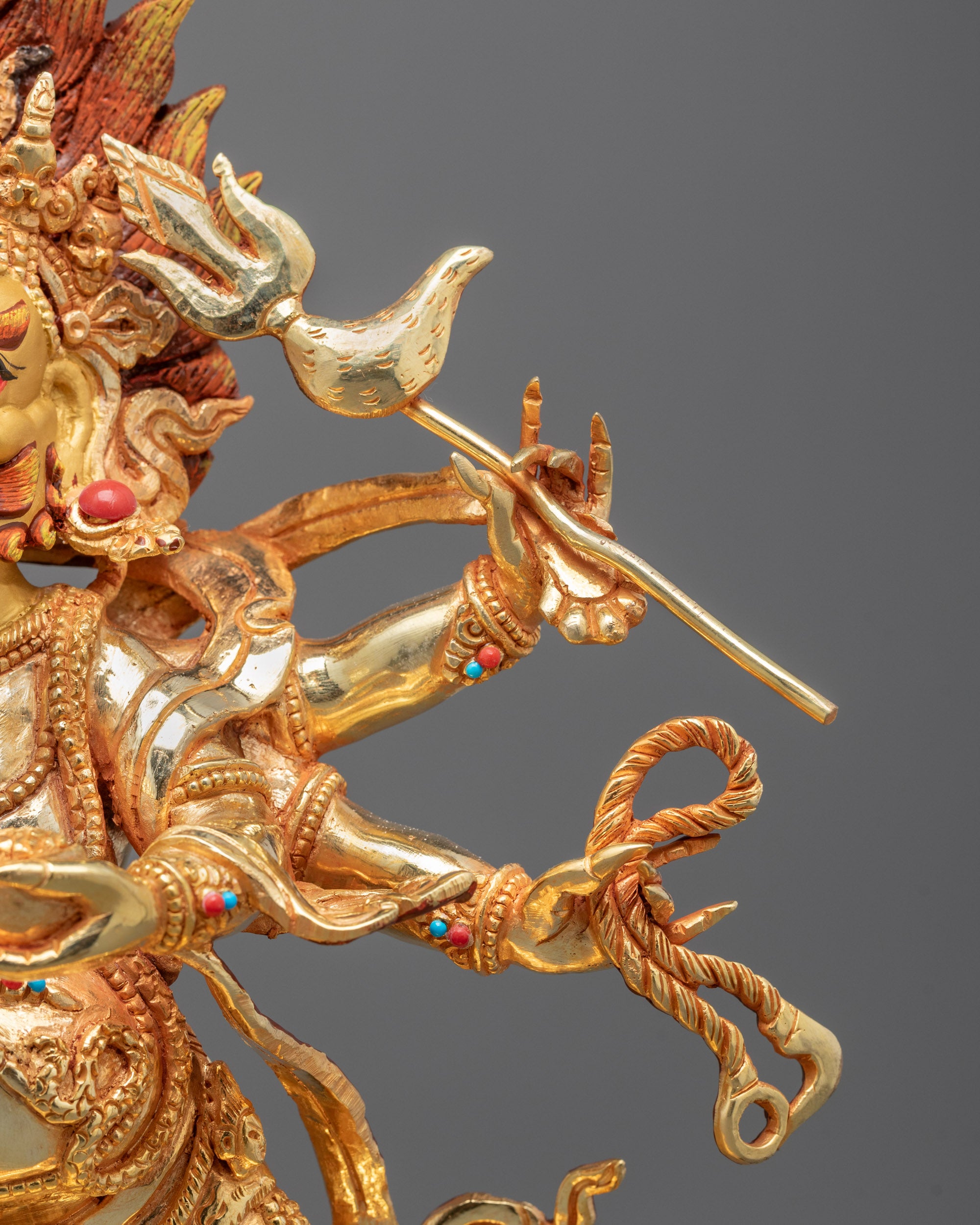Six Armed Mahakala Statue | Handmade Buddhist Tibetan Protector