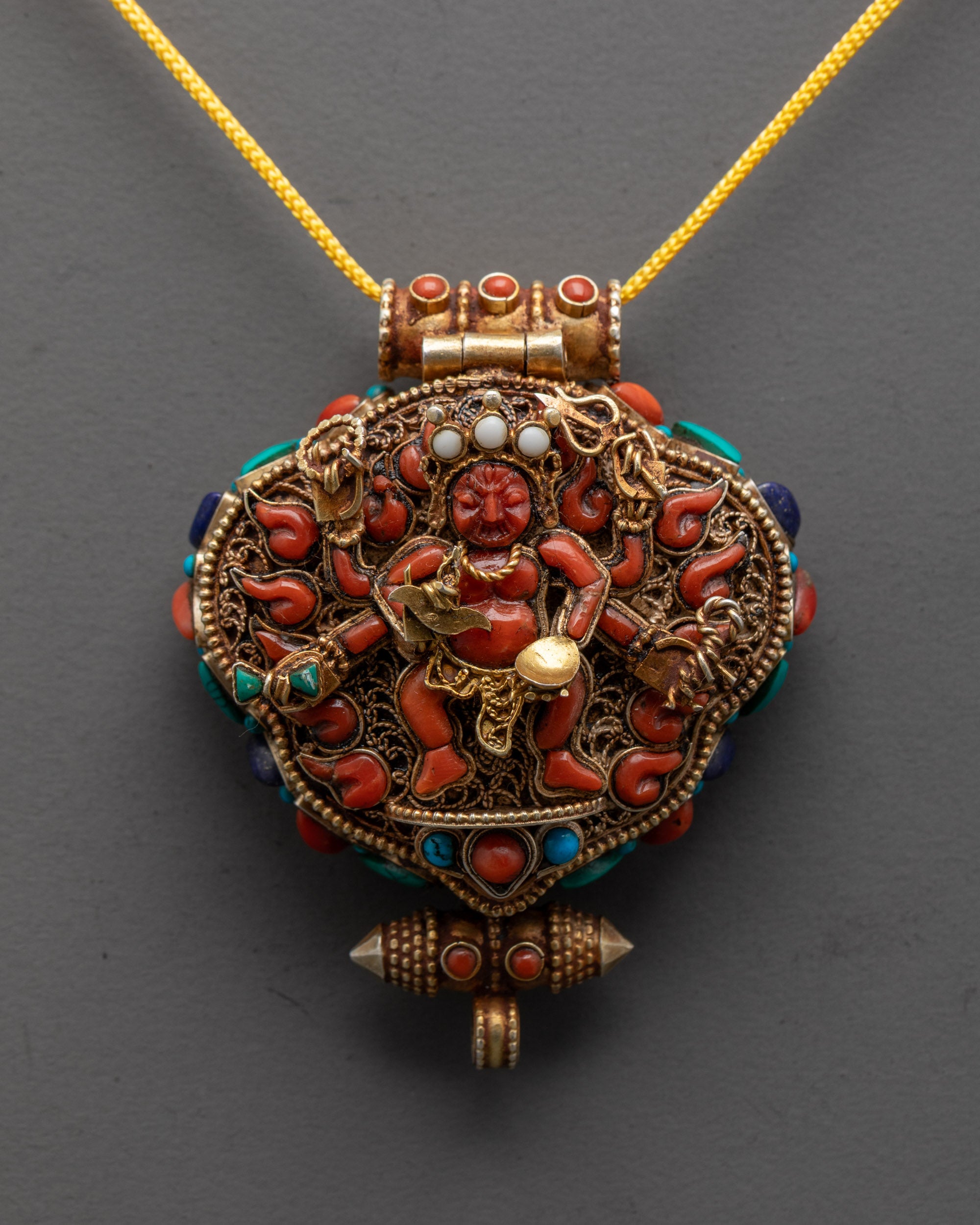 Mahakala Six-Armed Locket Necklace | Spiritual Shield & Guardian Amulet