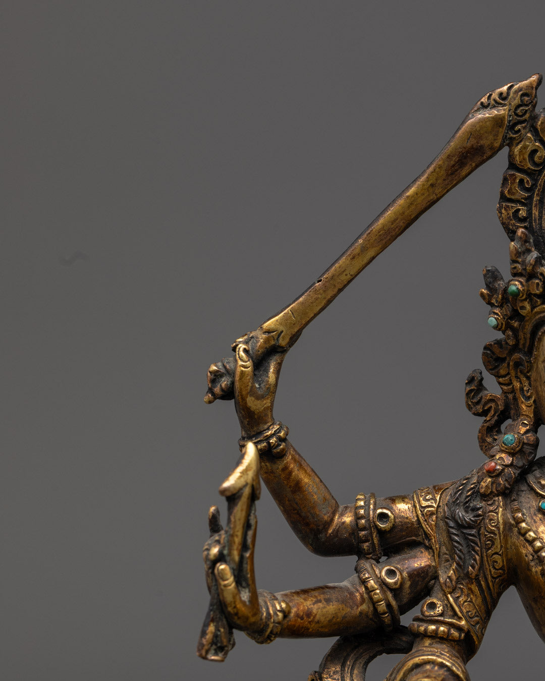 Antique Mahamanjushri Statue | Unique Handcrafted Buddhist Statue