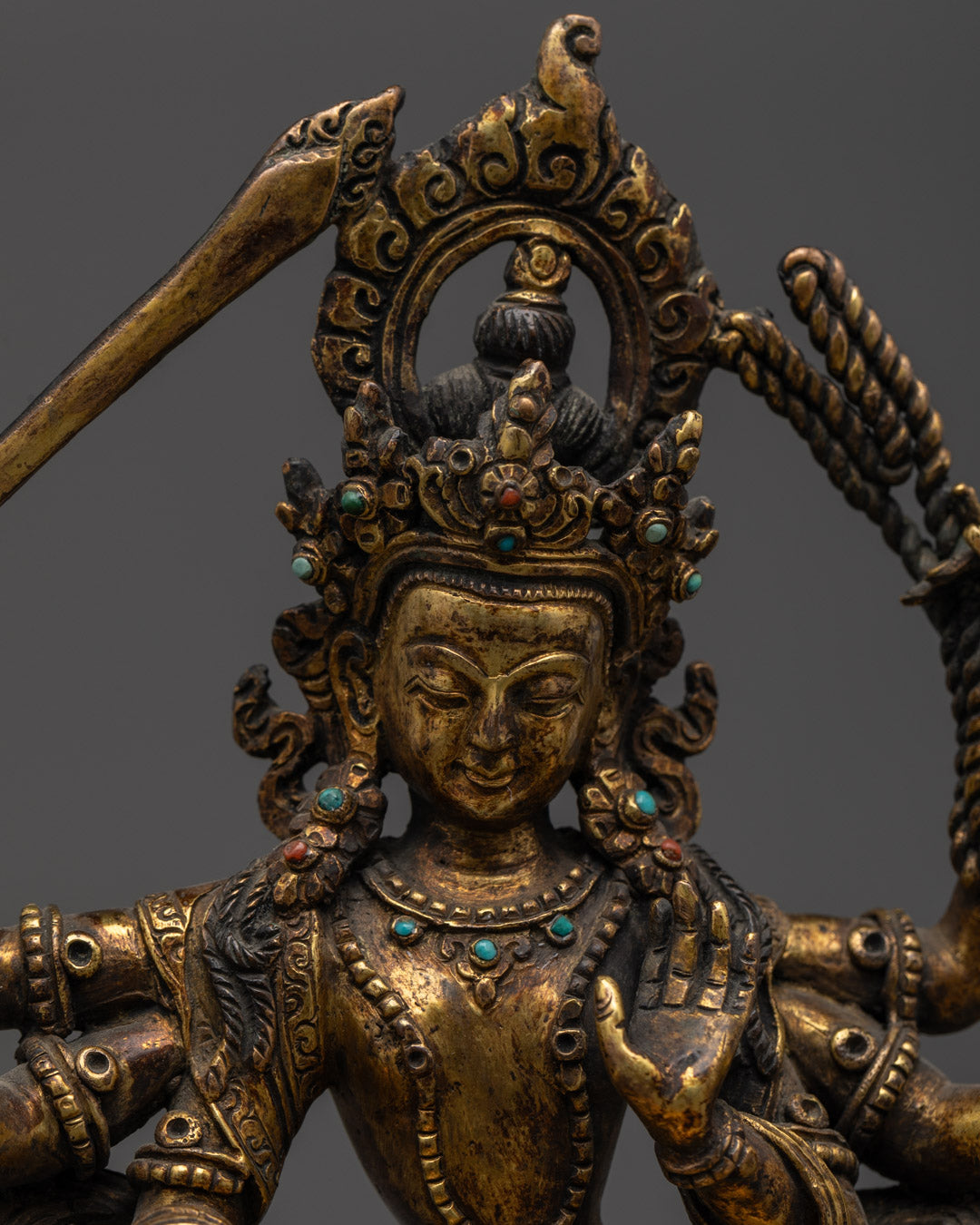 Antique Mahamanjushri Statue | Unique Handcrafted Buddhist Statue
