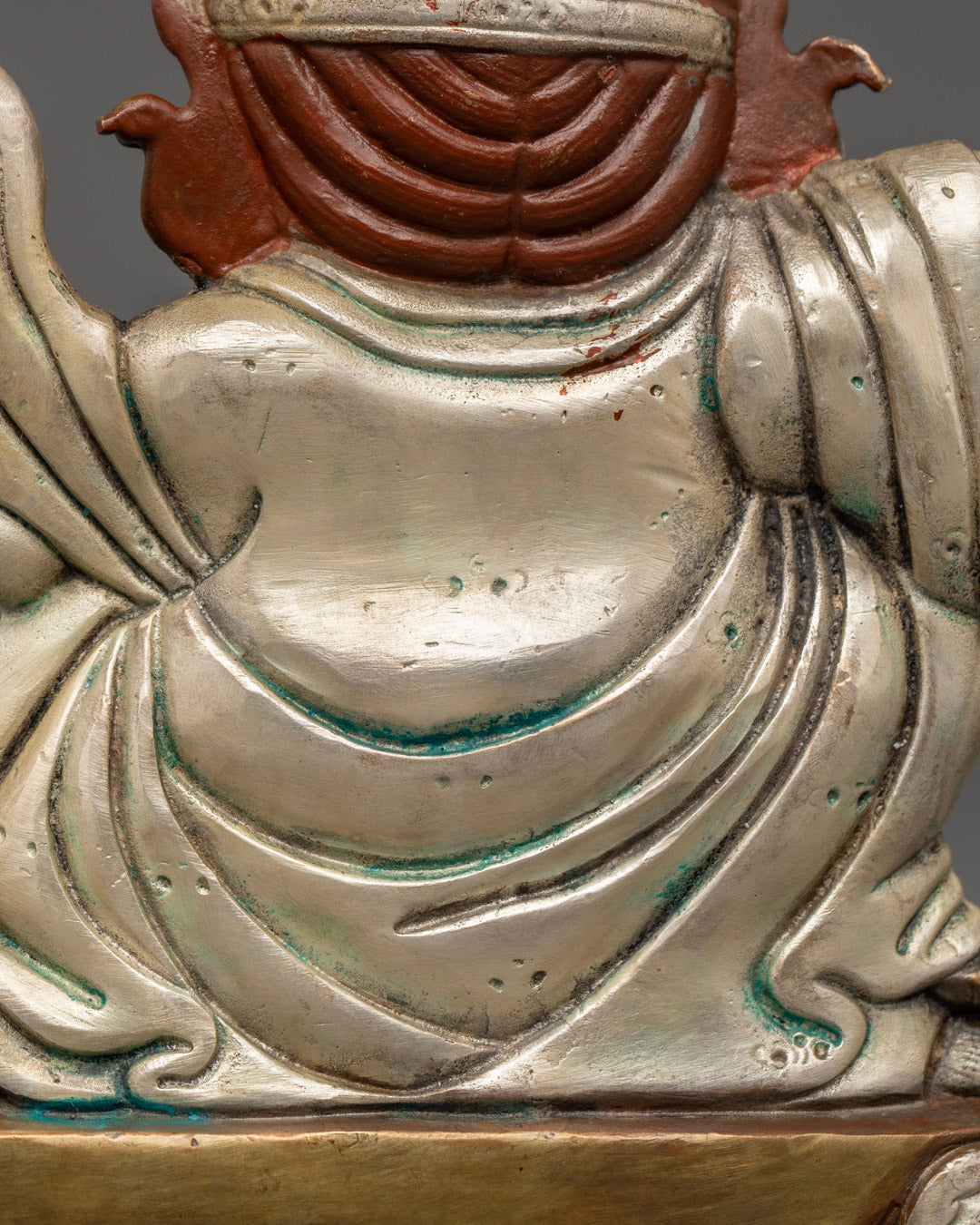 Mahakala Bernagchen Statue in Oxidized Copper