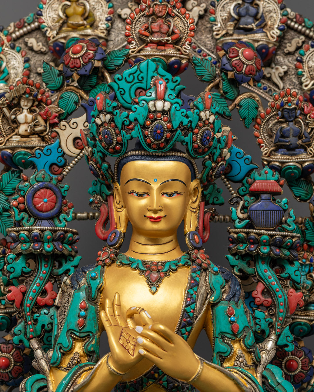 Gold Maitreya Buddha Statue | Future Buddha Sculpture