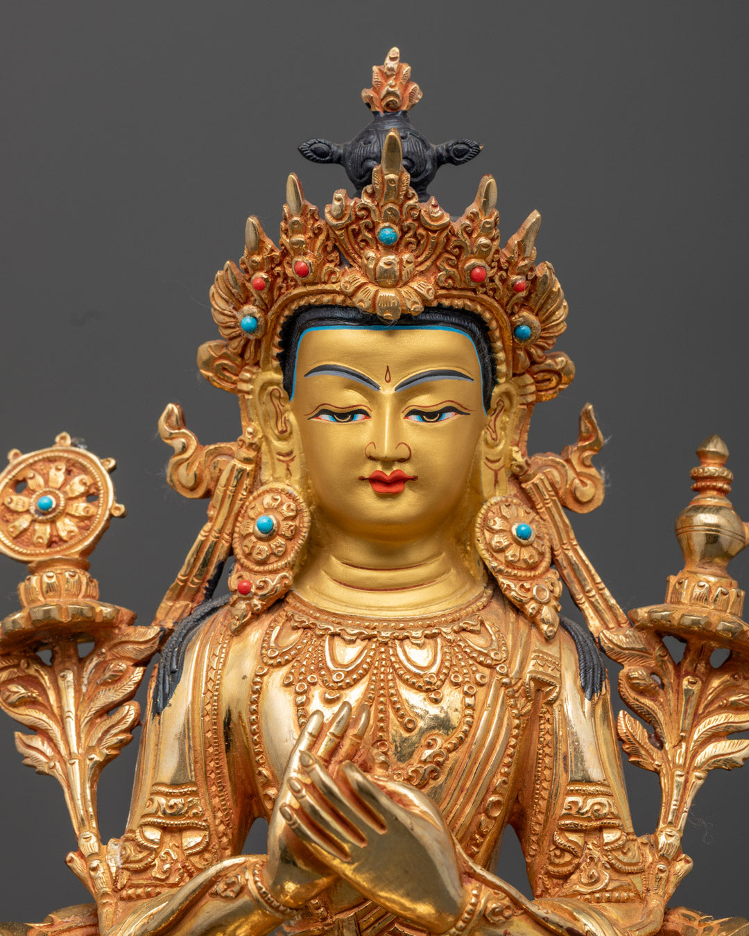 Maitreya Buddha Statue | 24K Gold-Gilded Copper