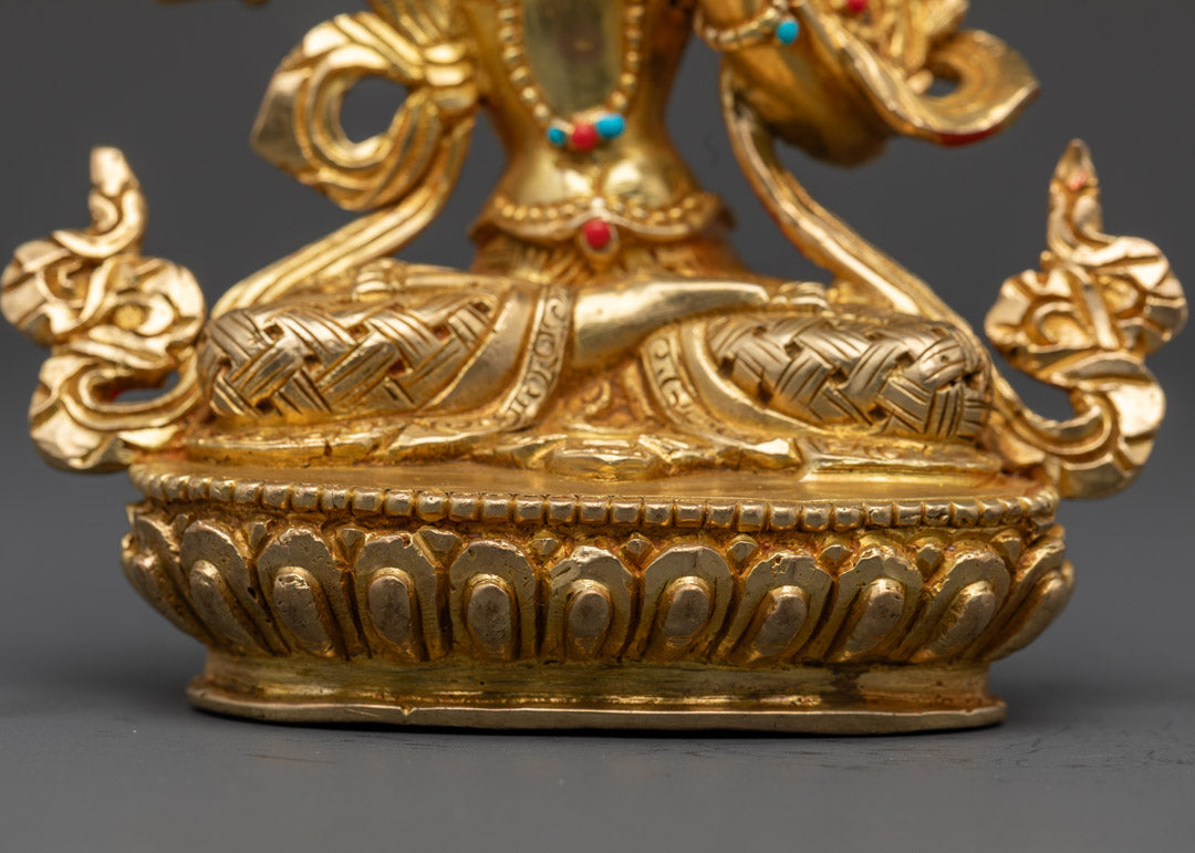 Manjushri Statue | 24K Gold Gilded Icon of Higher Knowledge