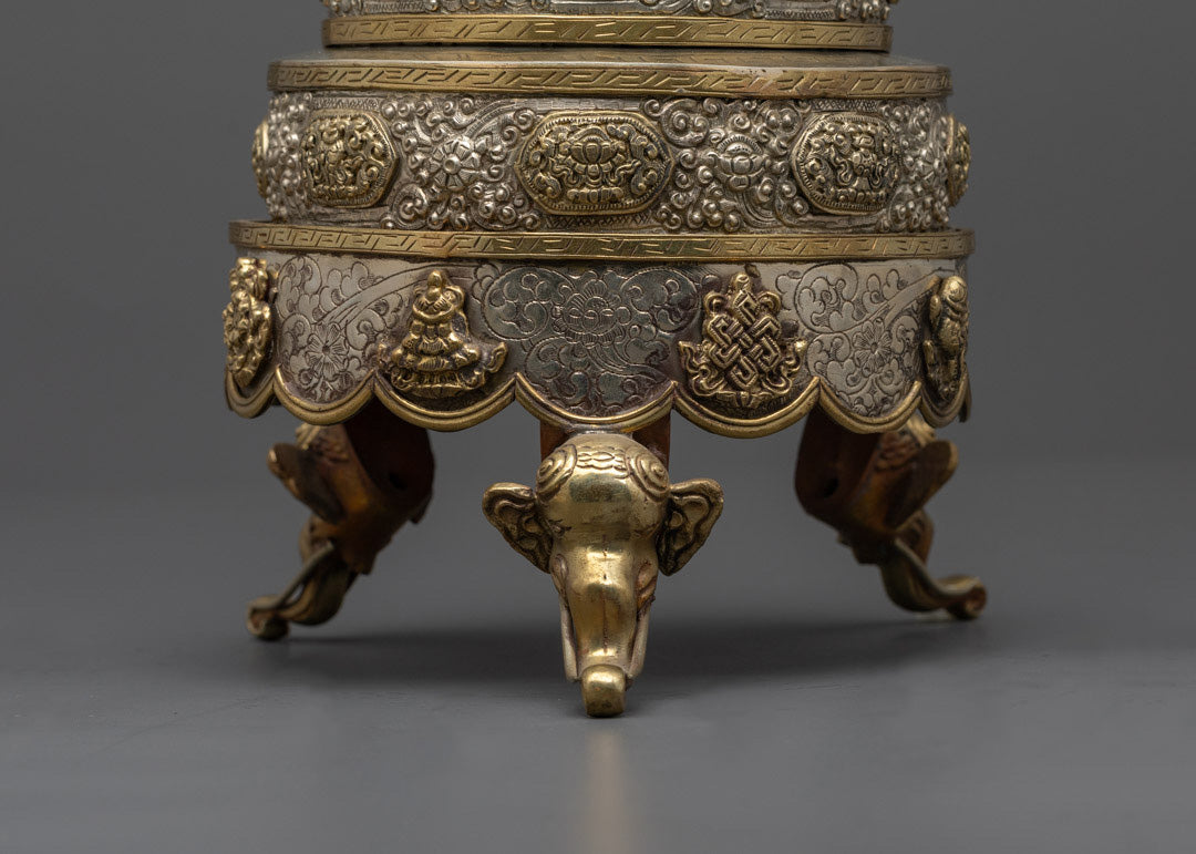 Hand-carved Silver-Plated Ratna Mandala