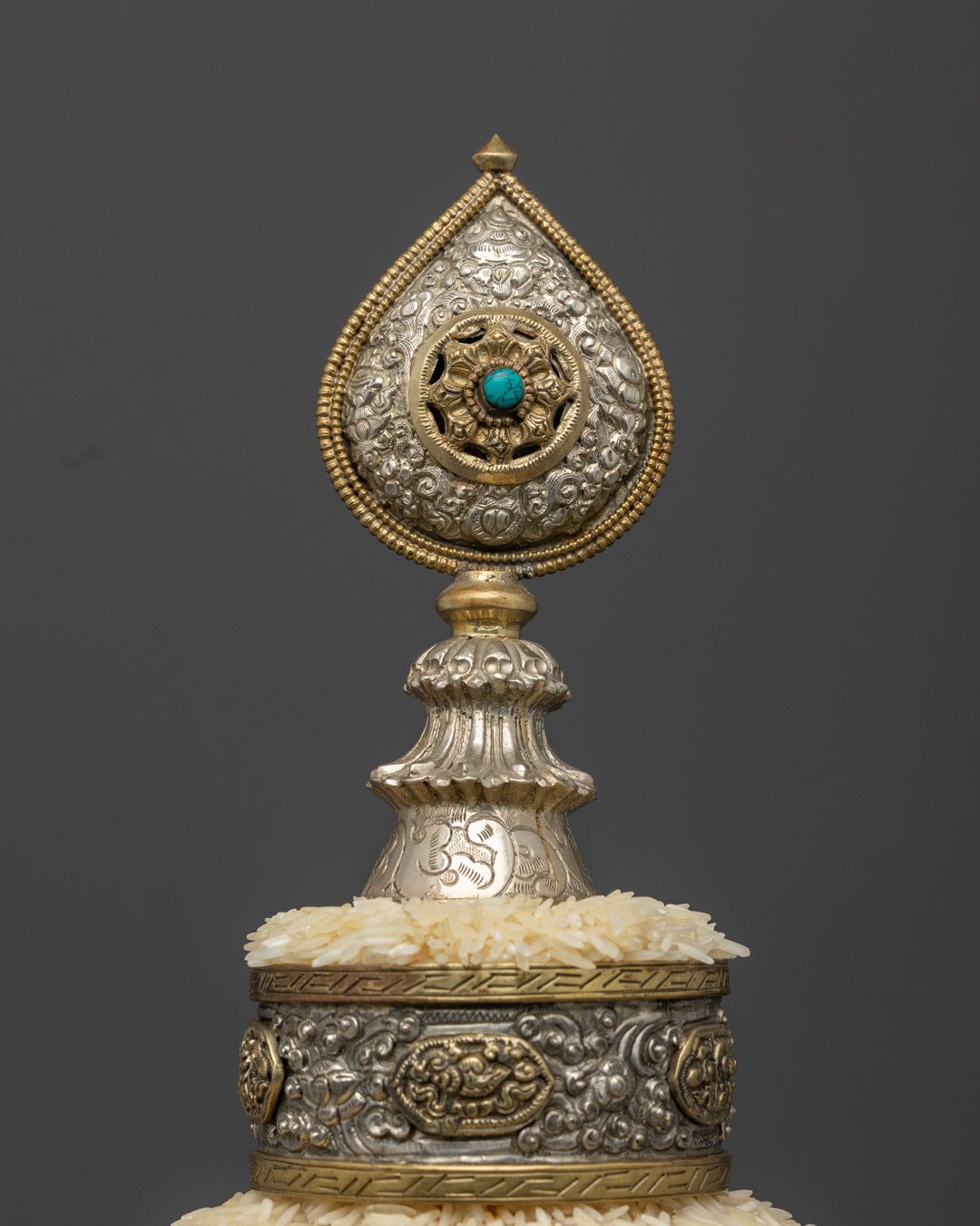 Hand-carved Silver-Plated Ratna Mandala