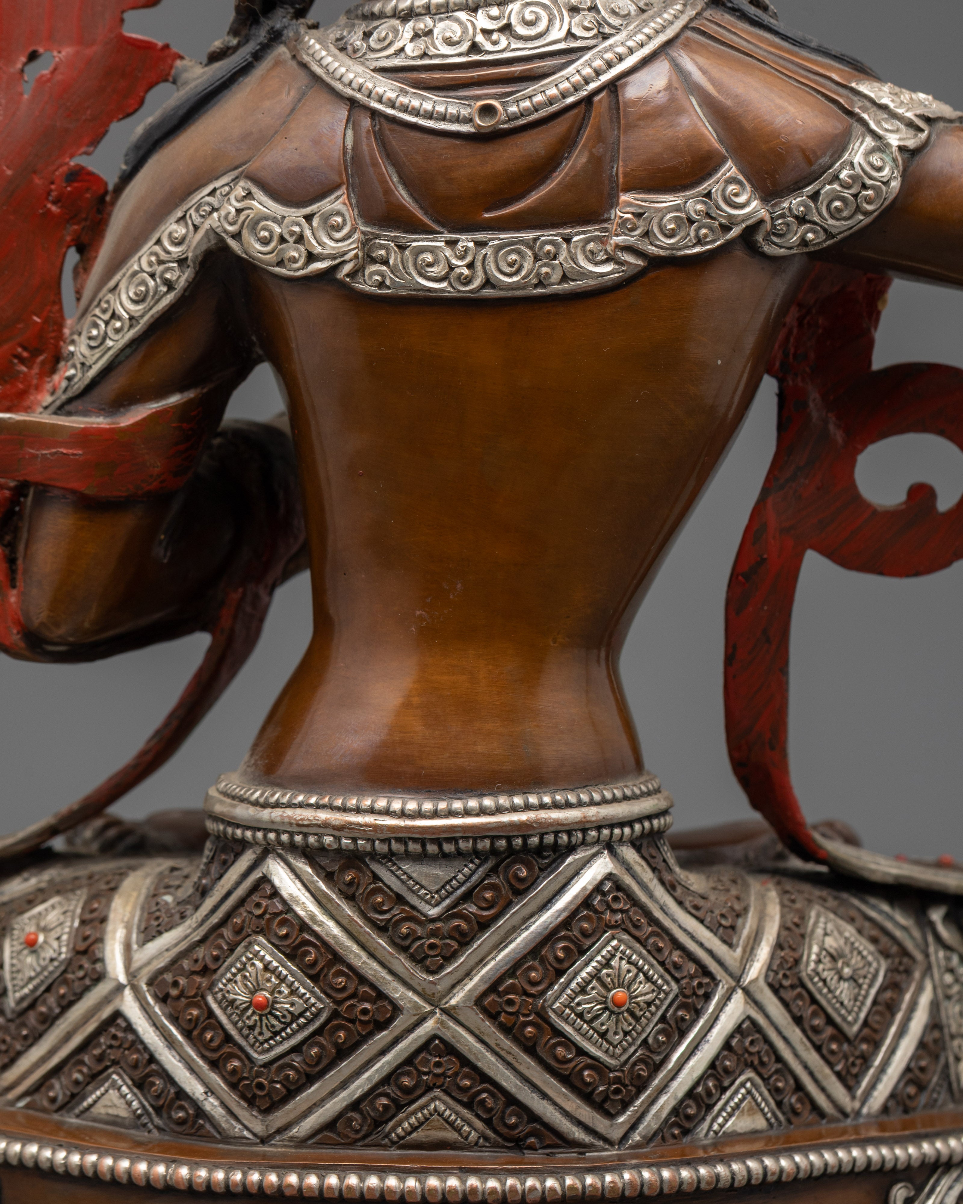 Manjushri Statue in Oxidized Copper