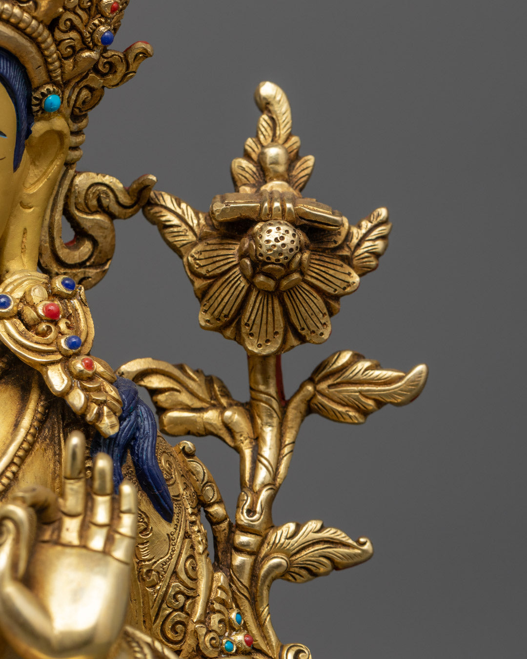 Radiant 24K Gold Manjushri Statue from Nepal