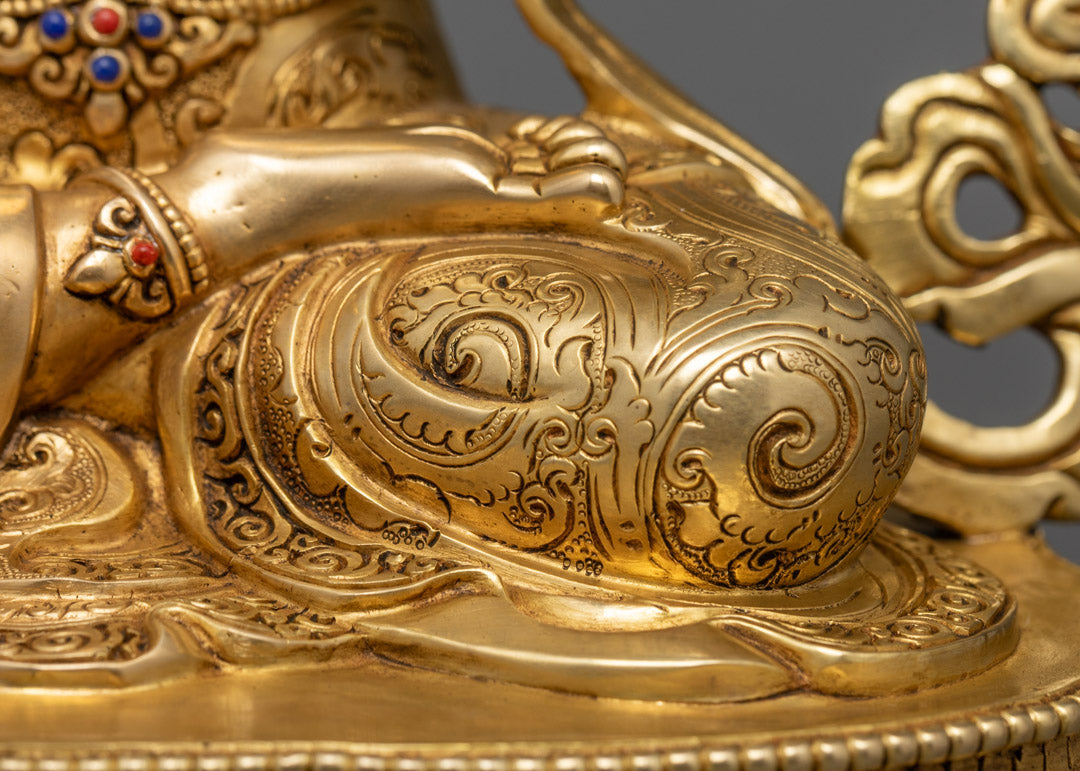 Radiant 24K Gold Manjushri Statue from Nepal