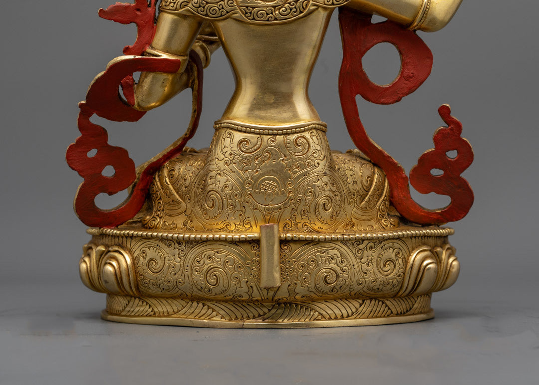 Radiant 24K Gold Manjushri Statue from Nepal