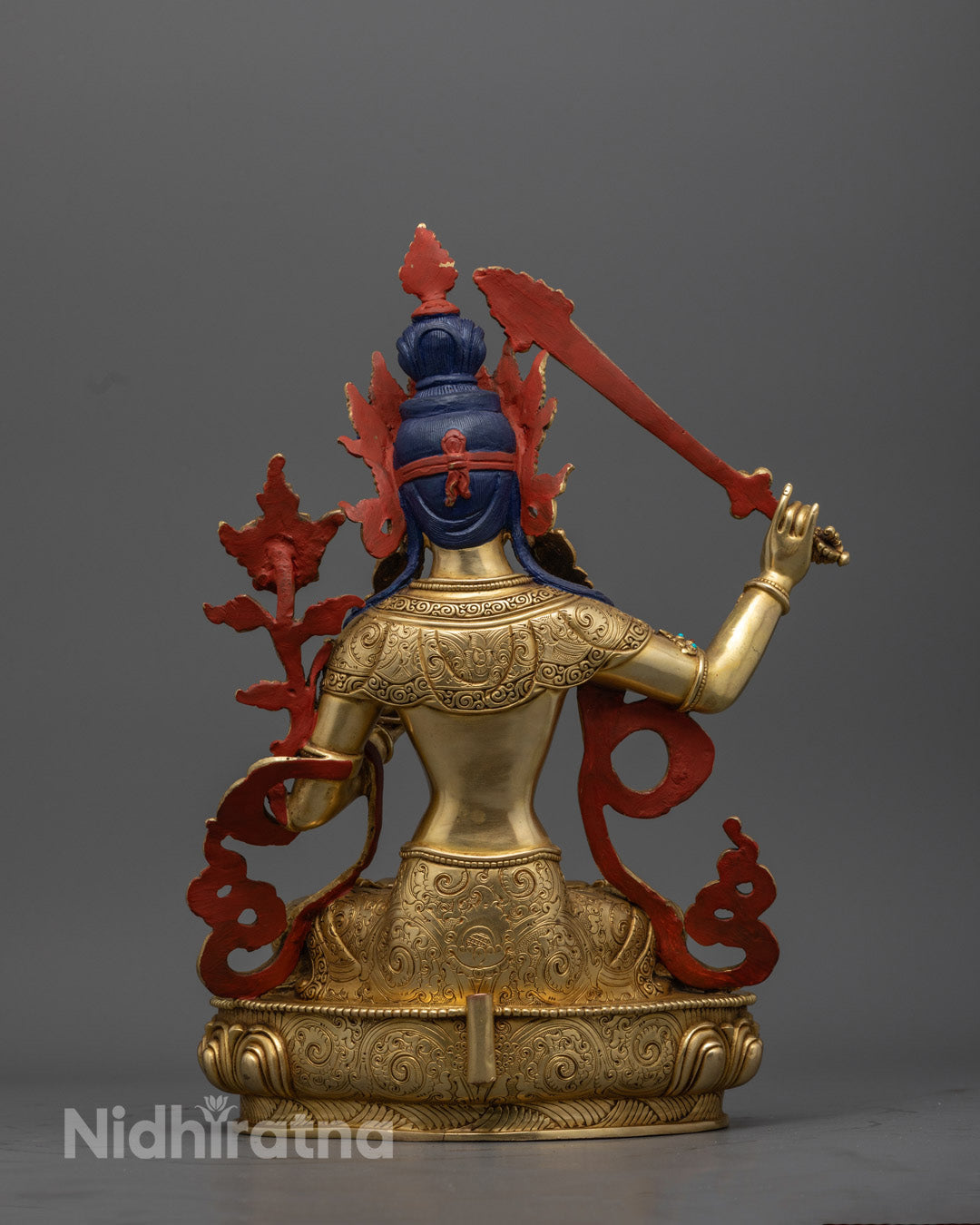 Radiant 24K Gold Manjushri Statue from Nepal