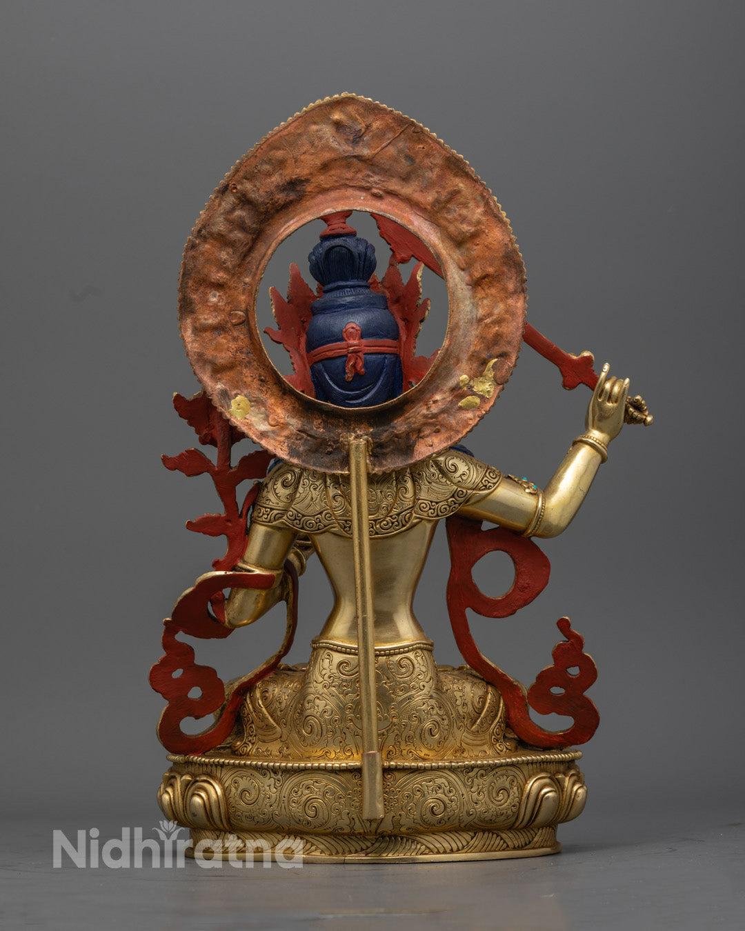 Radiant 24K Gold Manjushri Statue from Nepal