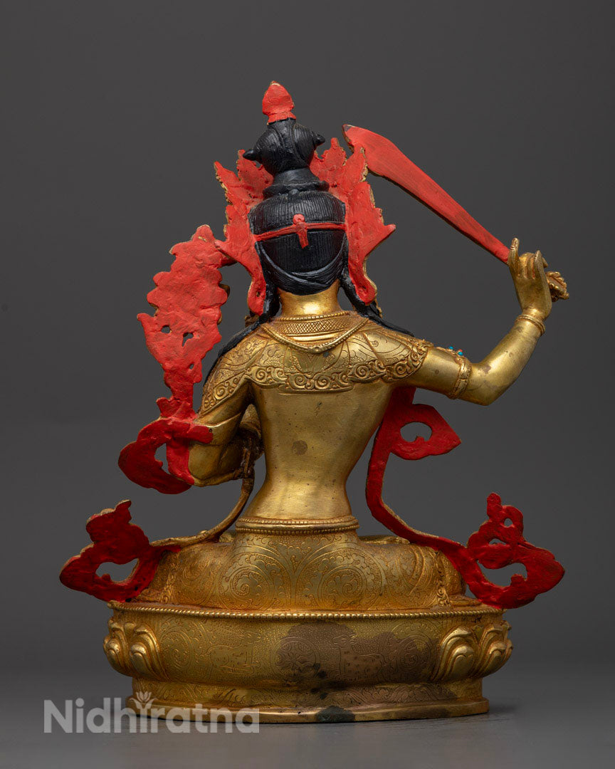 Golden Statue For Manjushri Long Mantra
