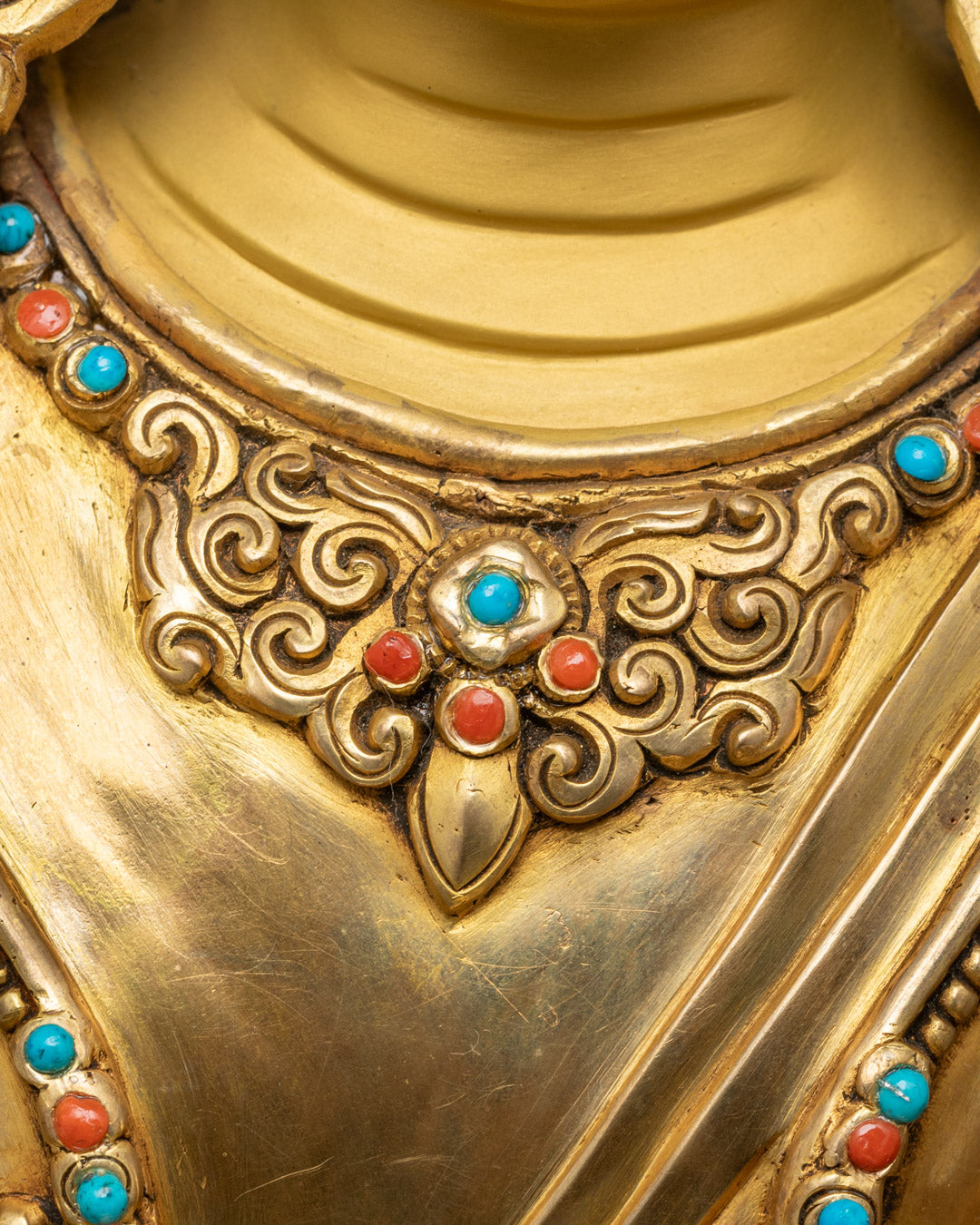 Traditional Nepali Manjushri Statue | 24k Gold Gilded Copper