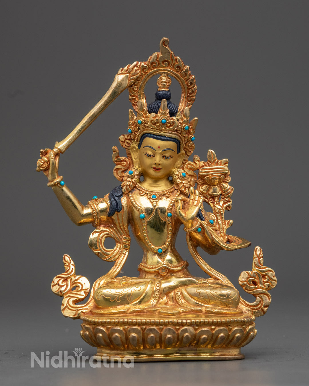 Golden Manjushri Buddha Statue