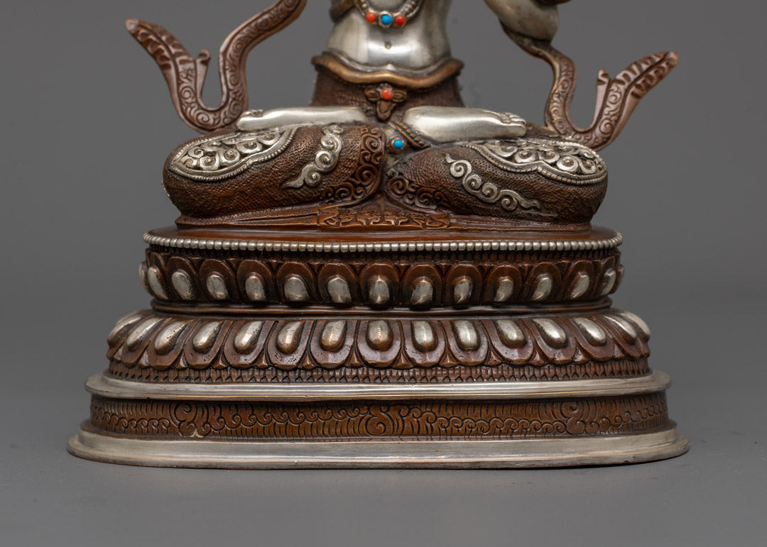 Manjushri Statue | Handcrafted 24K Gold Gilded Face