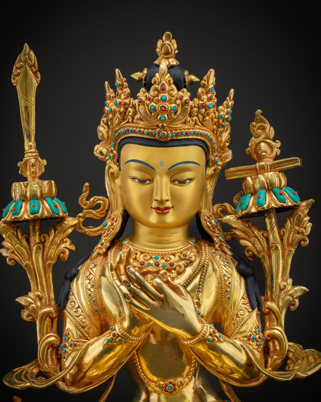 Handmade Manjushri Statue | Buddhist God of Wisdom