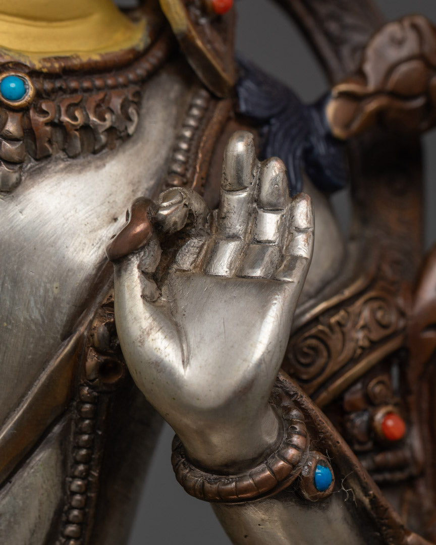 Manjushri Statue | Handcrafted 24K Gold Gilded Face