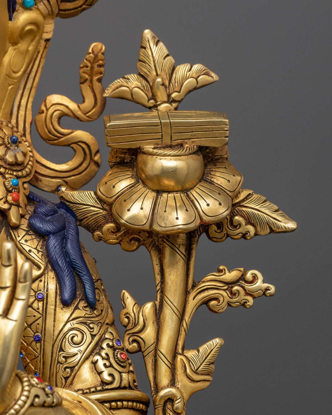 Manjushri Wisdom Statue | 24k Gold Gilded Copper