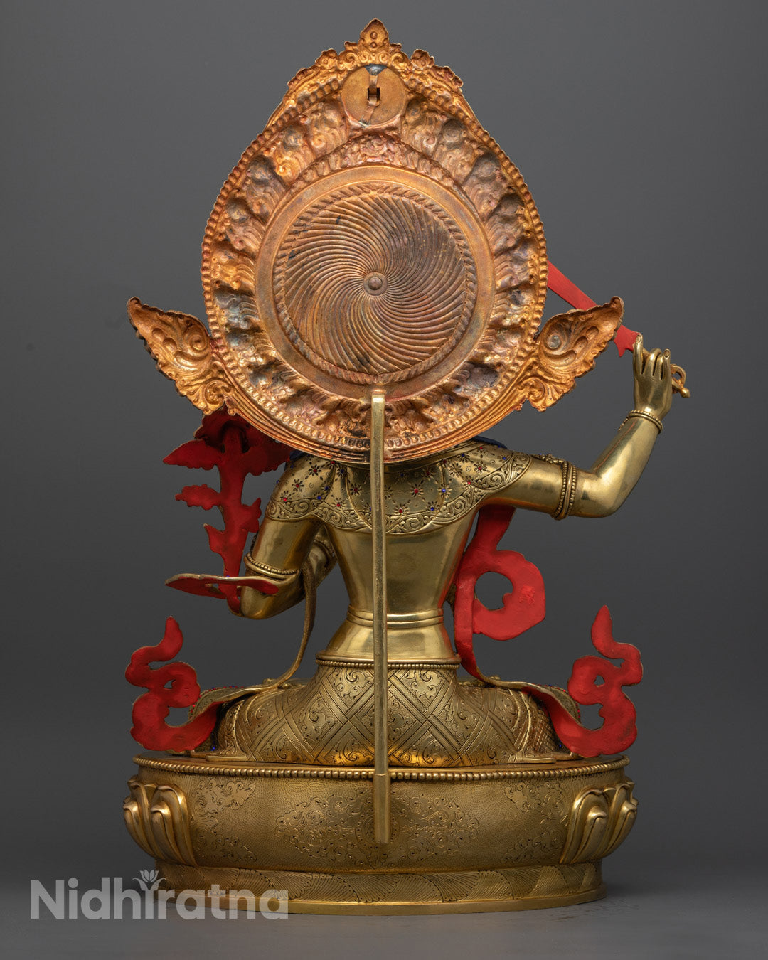 Manjushri Wisdom Statue | 24k Gold Gilded Copper