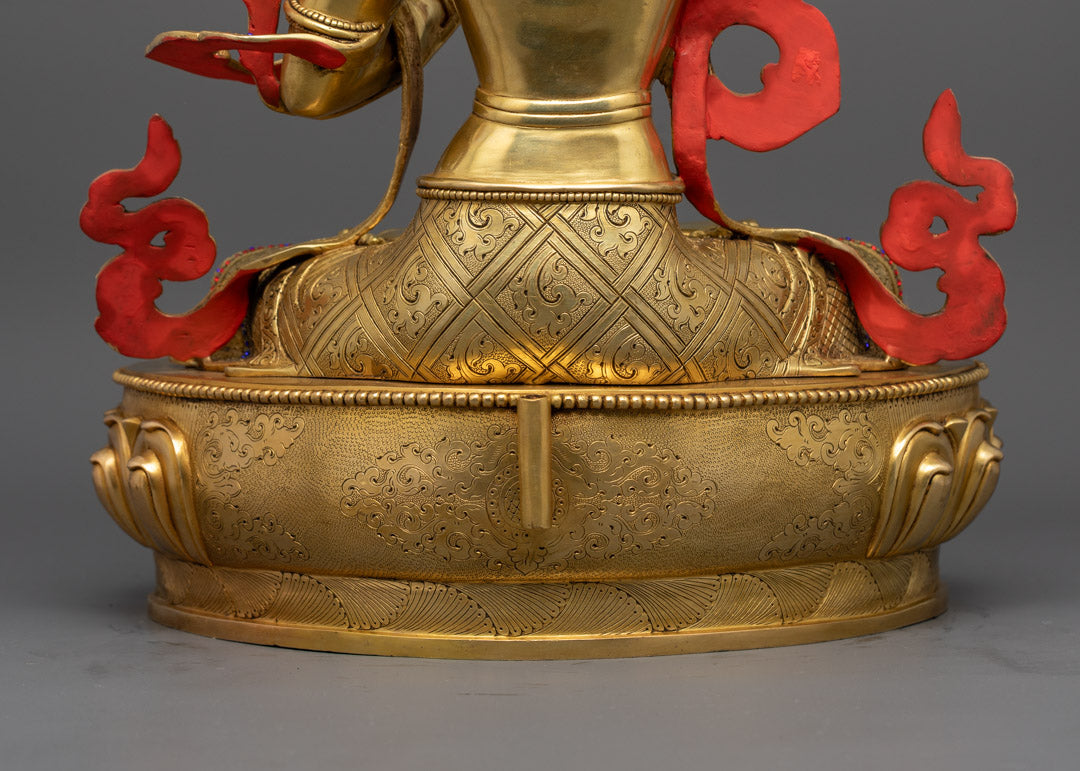 Manjushri Wisdom Statue | 24k Gold Gilded Copper