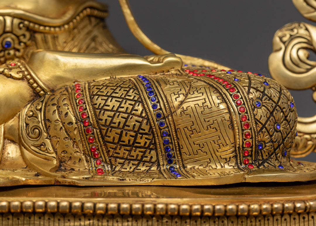 Manjushri Wisdom Statue | 24k Gold Gilded Copper