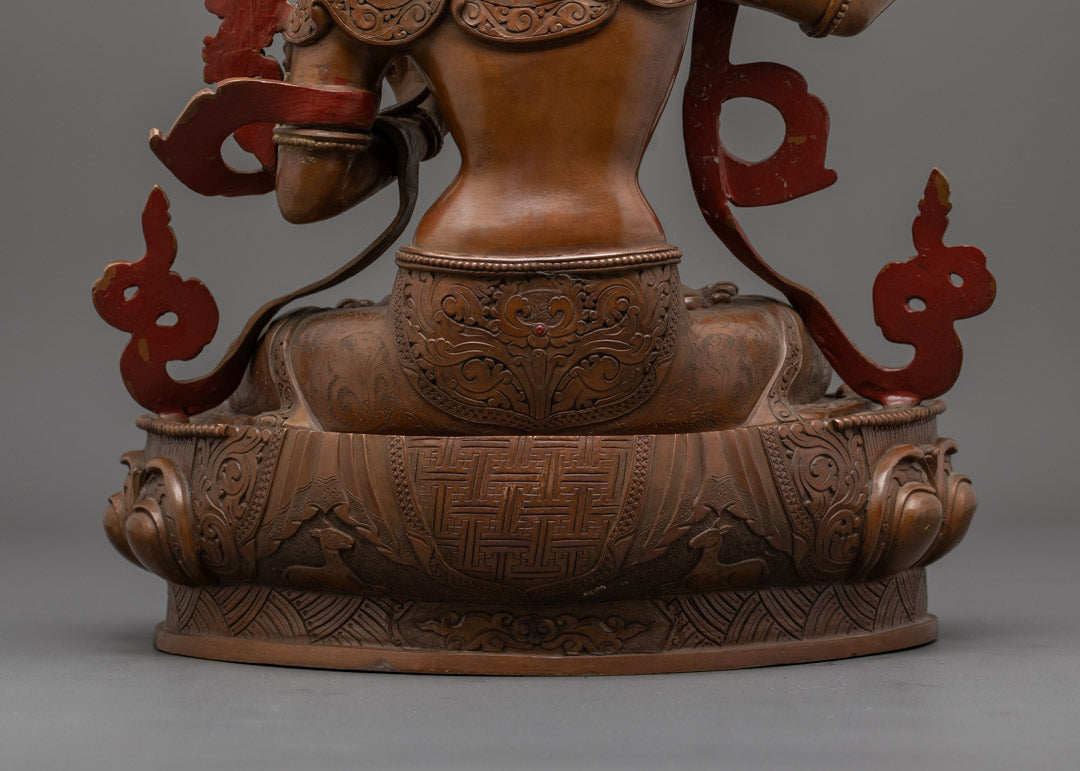 Tibetan Manjushri Statue | Oxidized Bodhisattva Sculpture