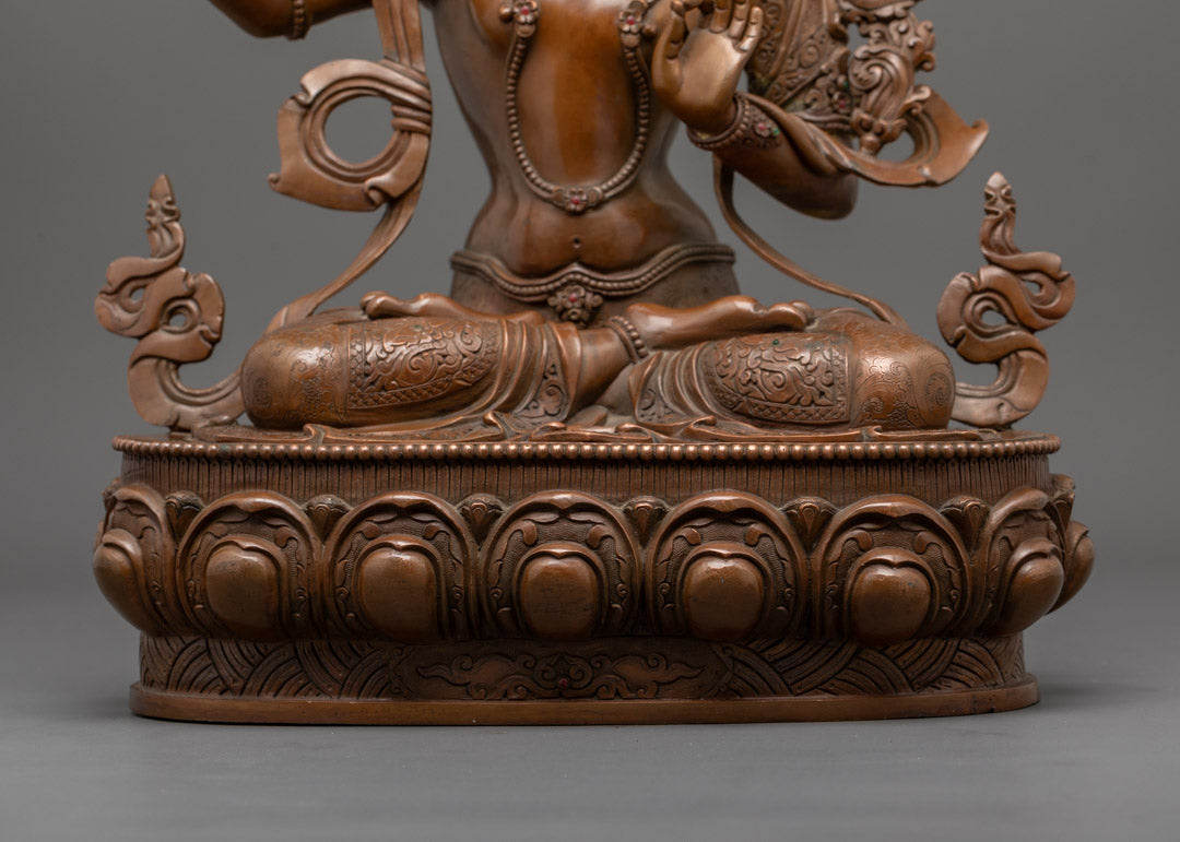 Tibetan Manjushri Statue | Oxidized Bodhisattva Sculpture